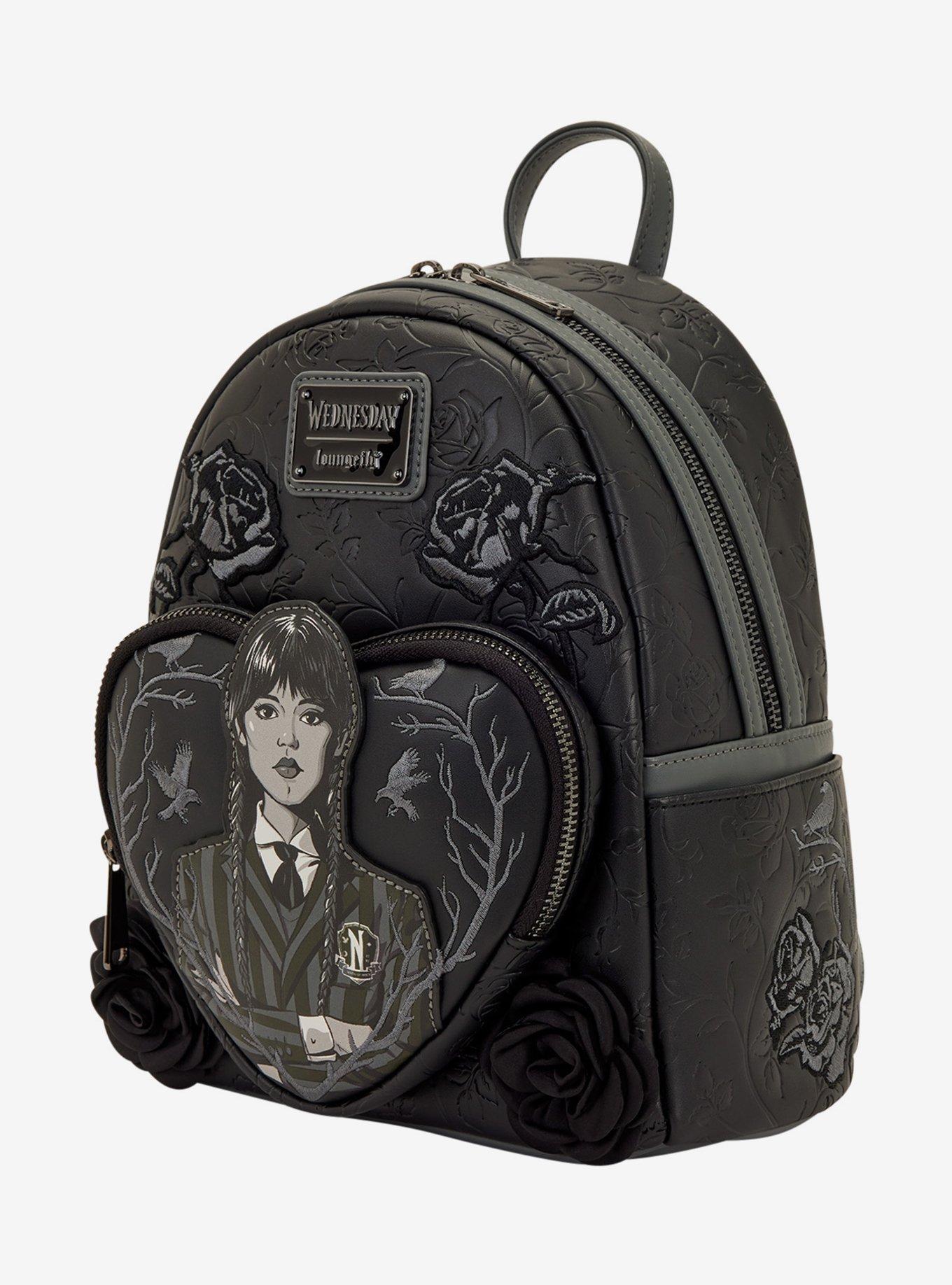 Loungefly Wednesday Black Roses Mini Backpack, , alternate