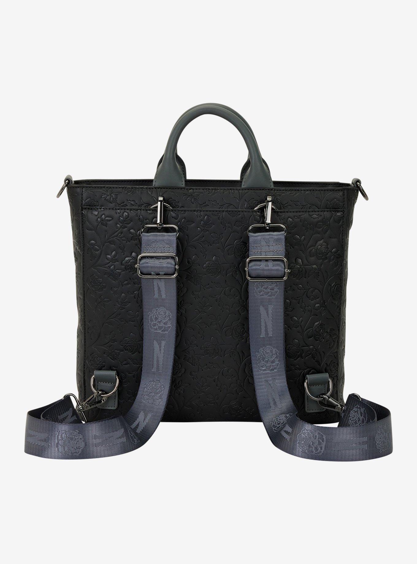 Loungefly Wednesday Black Roses Convertible Tote Bag, , alternate