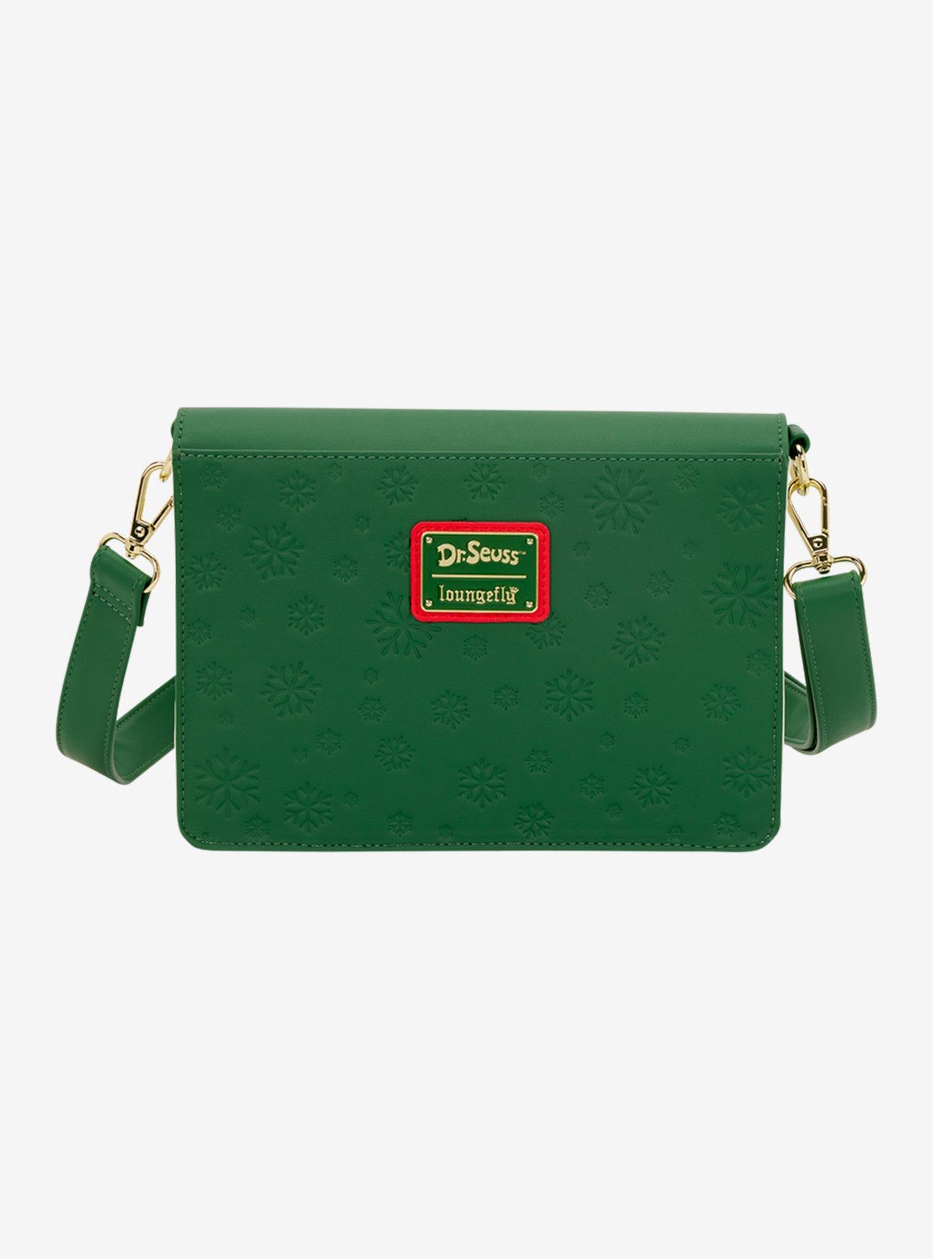 Loungefly Dr. Seuss How The Grinch Stole Christmas Figural Book Color-In Crossbody Bag, , alternate