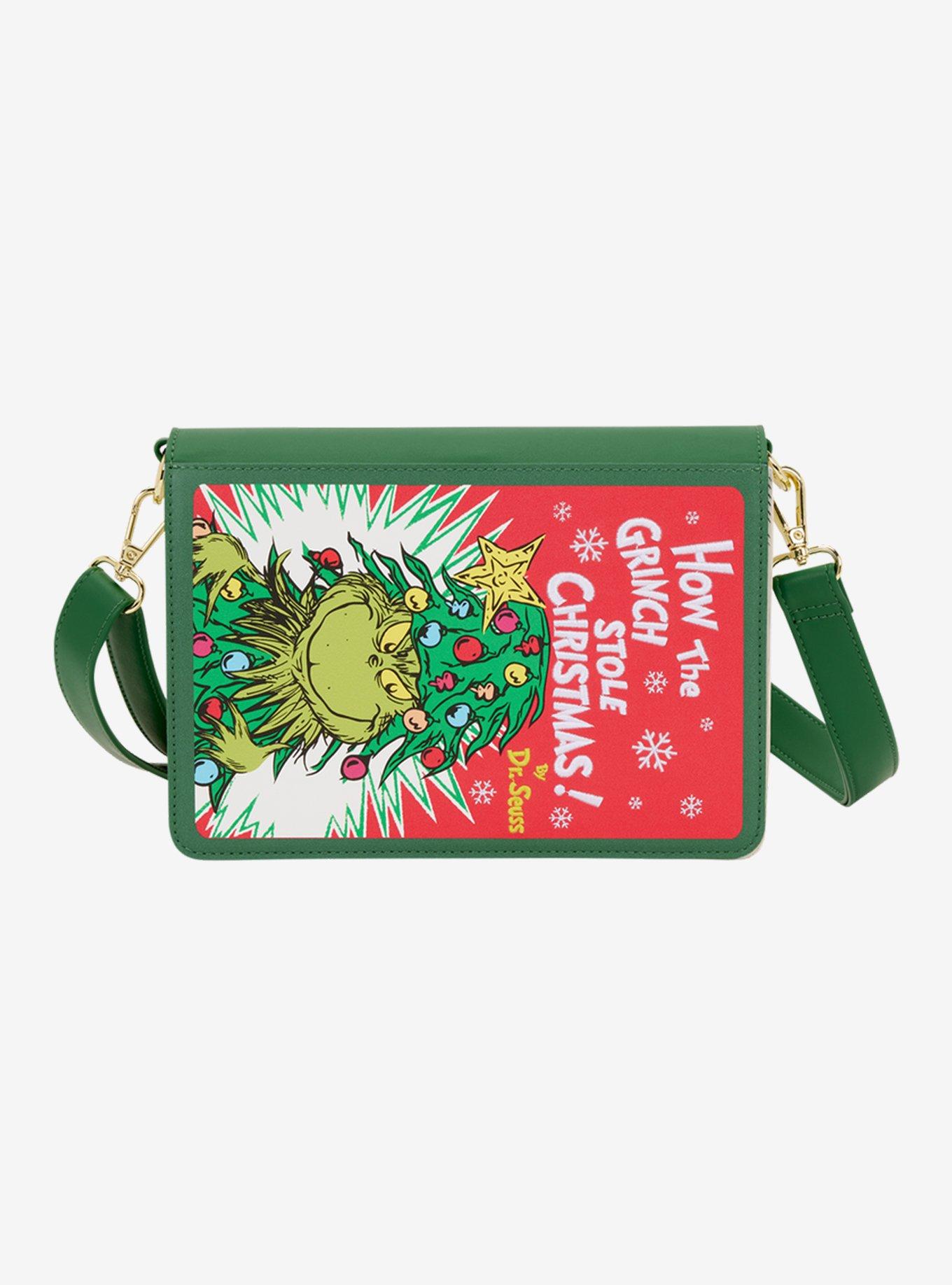 Loungefly Dr. Seuss How The Grinch Stole Christmas Figural Book Color-In Crossbody Bag, , alternate