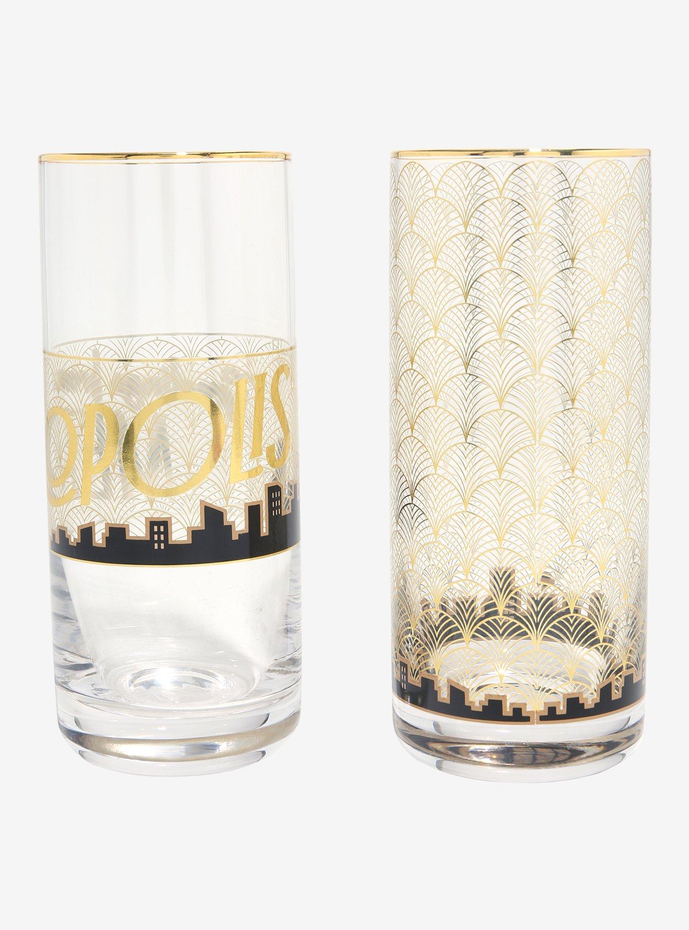 DC Comics Superman Metropolis Gold Tall Glass Set - BoxLunch Exclusive, , alternate