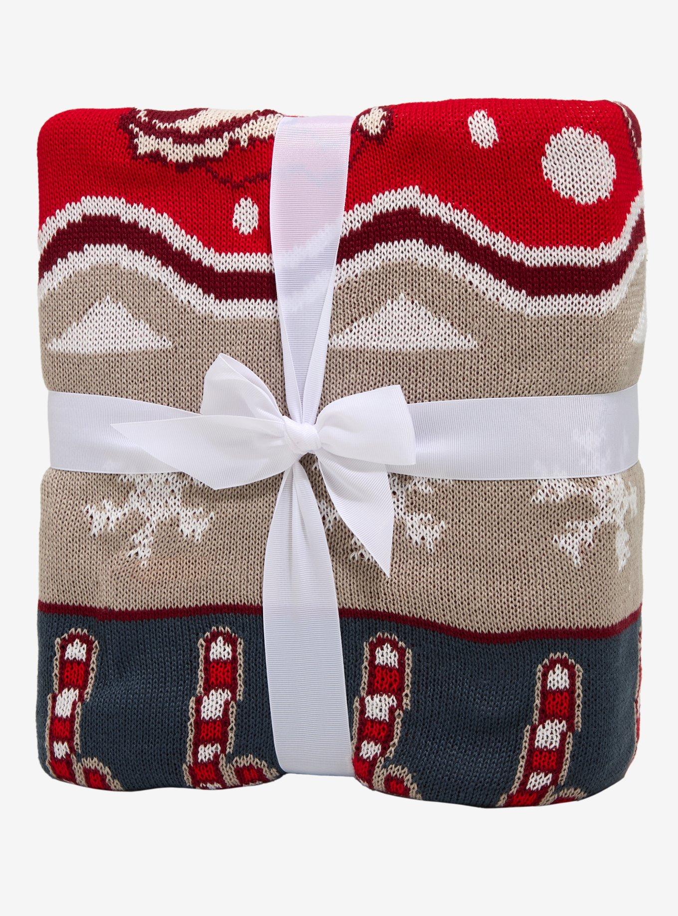 Disney The Nightmare Before Christmas Holiday Patterned Knit Throw - BoxLunch Exclusive, , hi-res