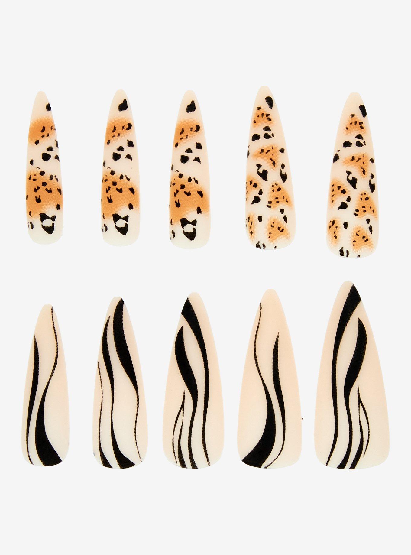 Animal Print Press-On Nail Set, , alternate
