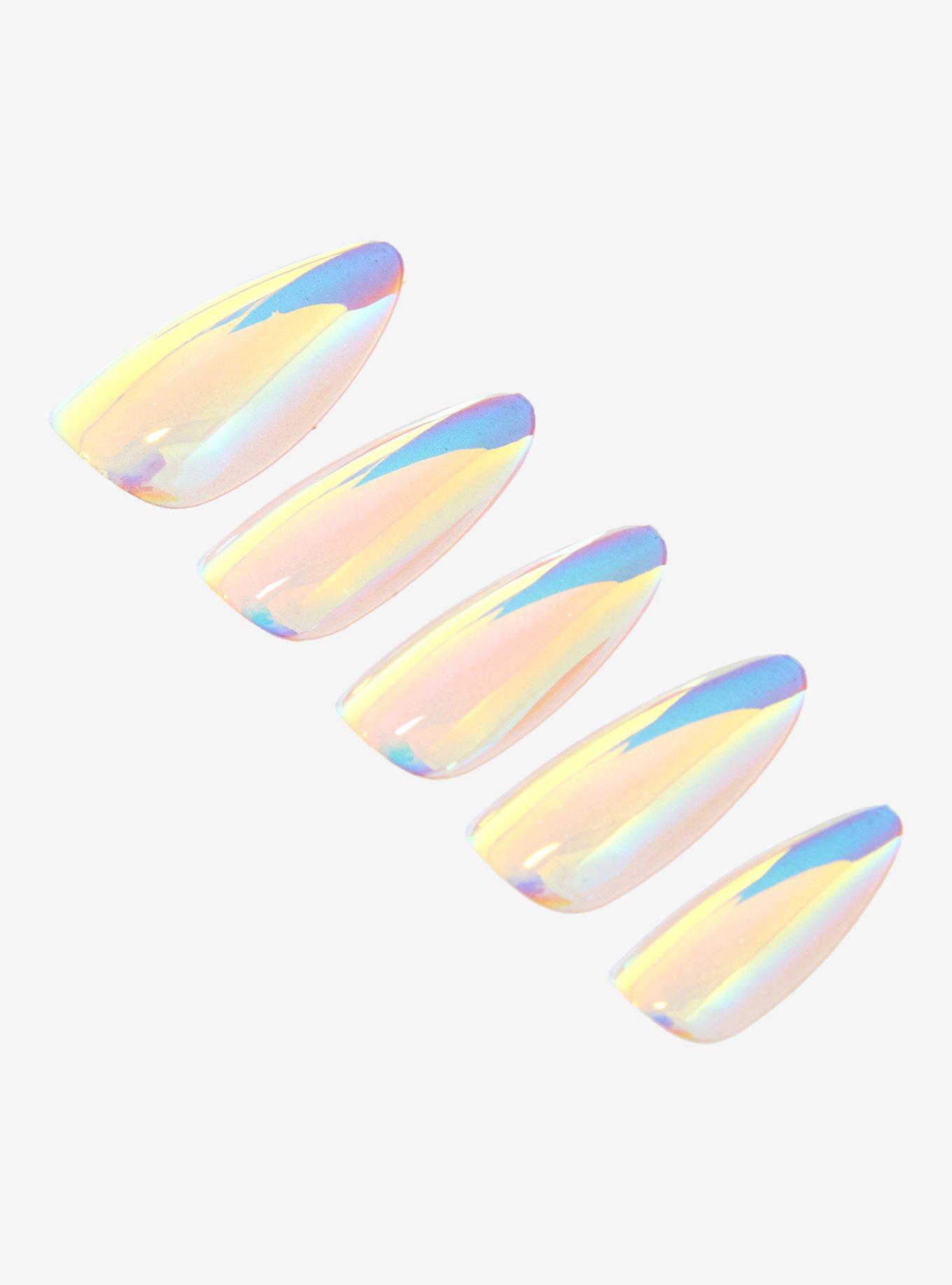 Pink Chrome Press-On Nail Set, , alternate