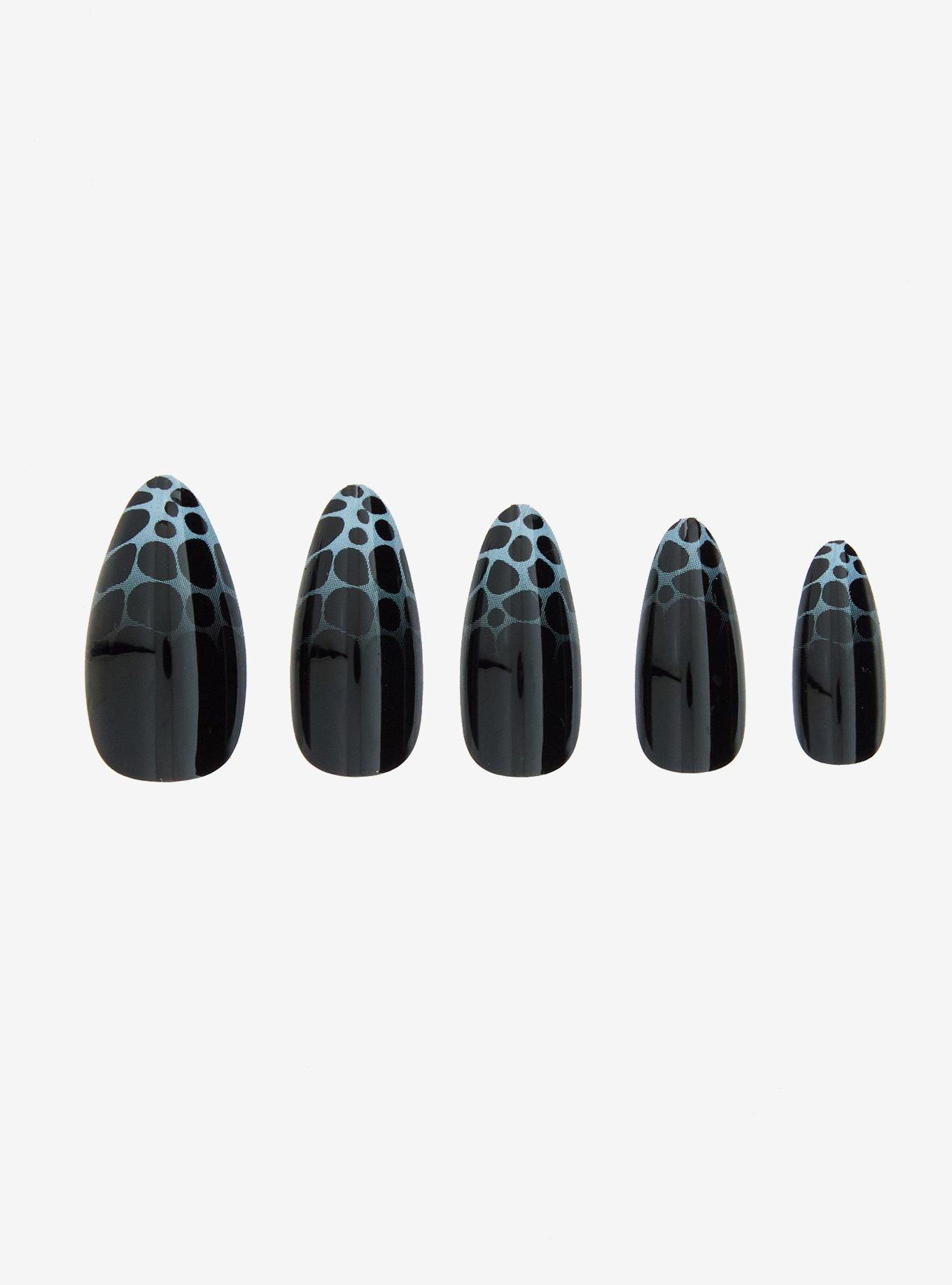 Black & White Bubble Ombre Press-On Nail Set, , alternate