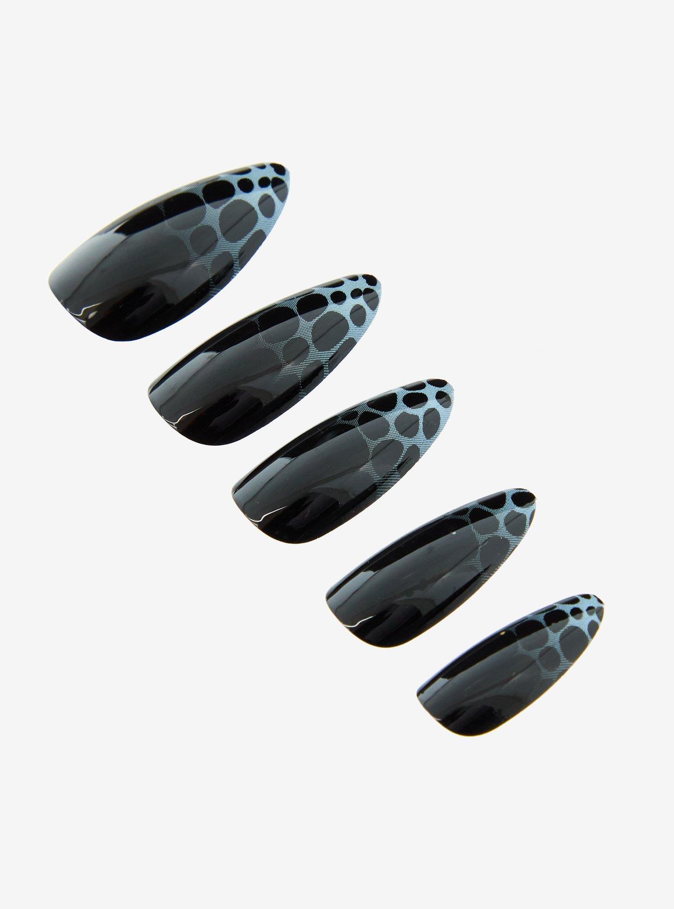 Black & White Bubble Ombre Press-On Nail Set, , alternate