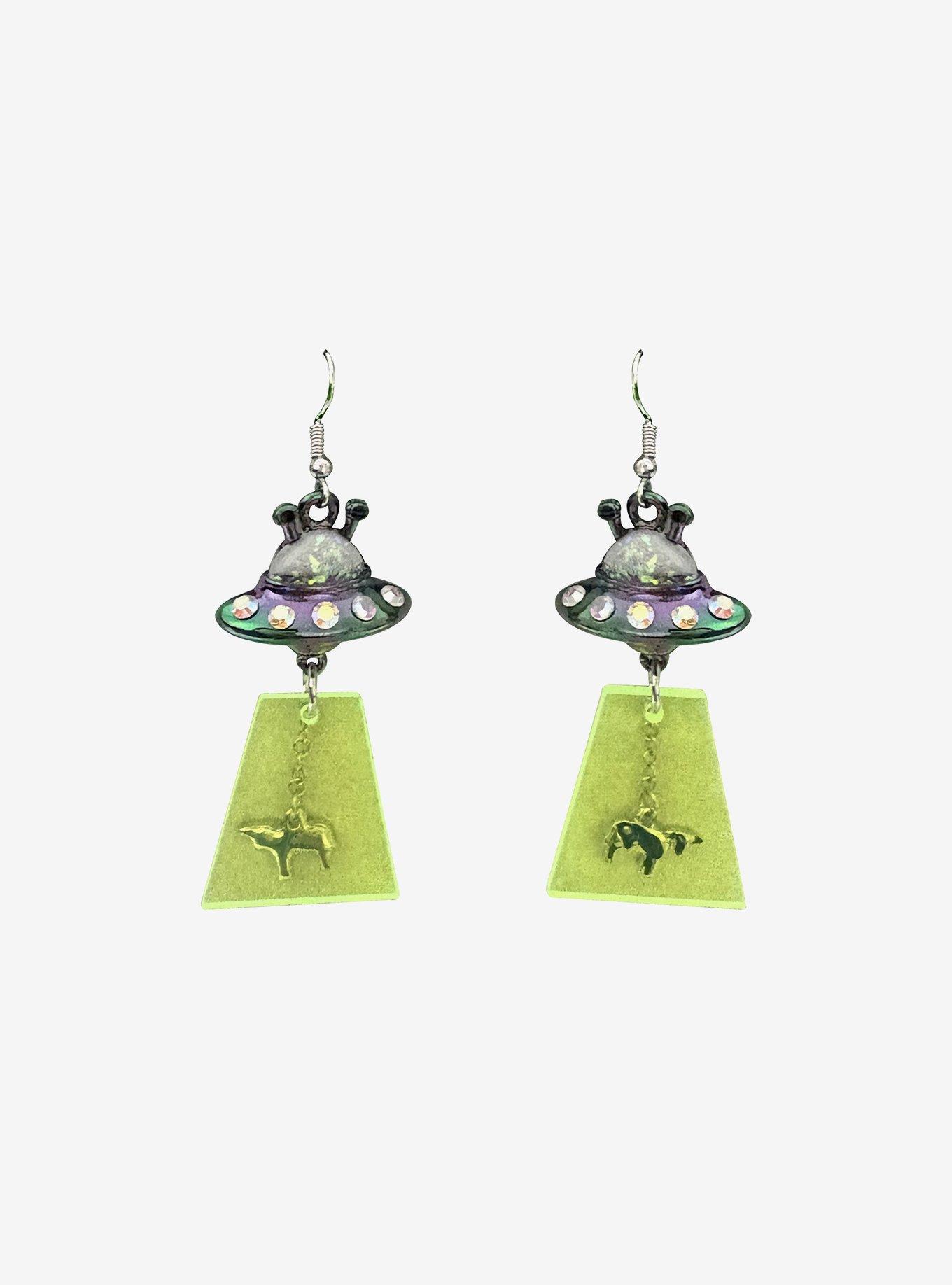 Alien Spaceship Abduction Drop Earrings, , hi-res