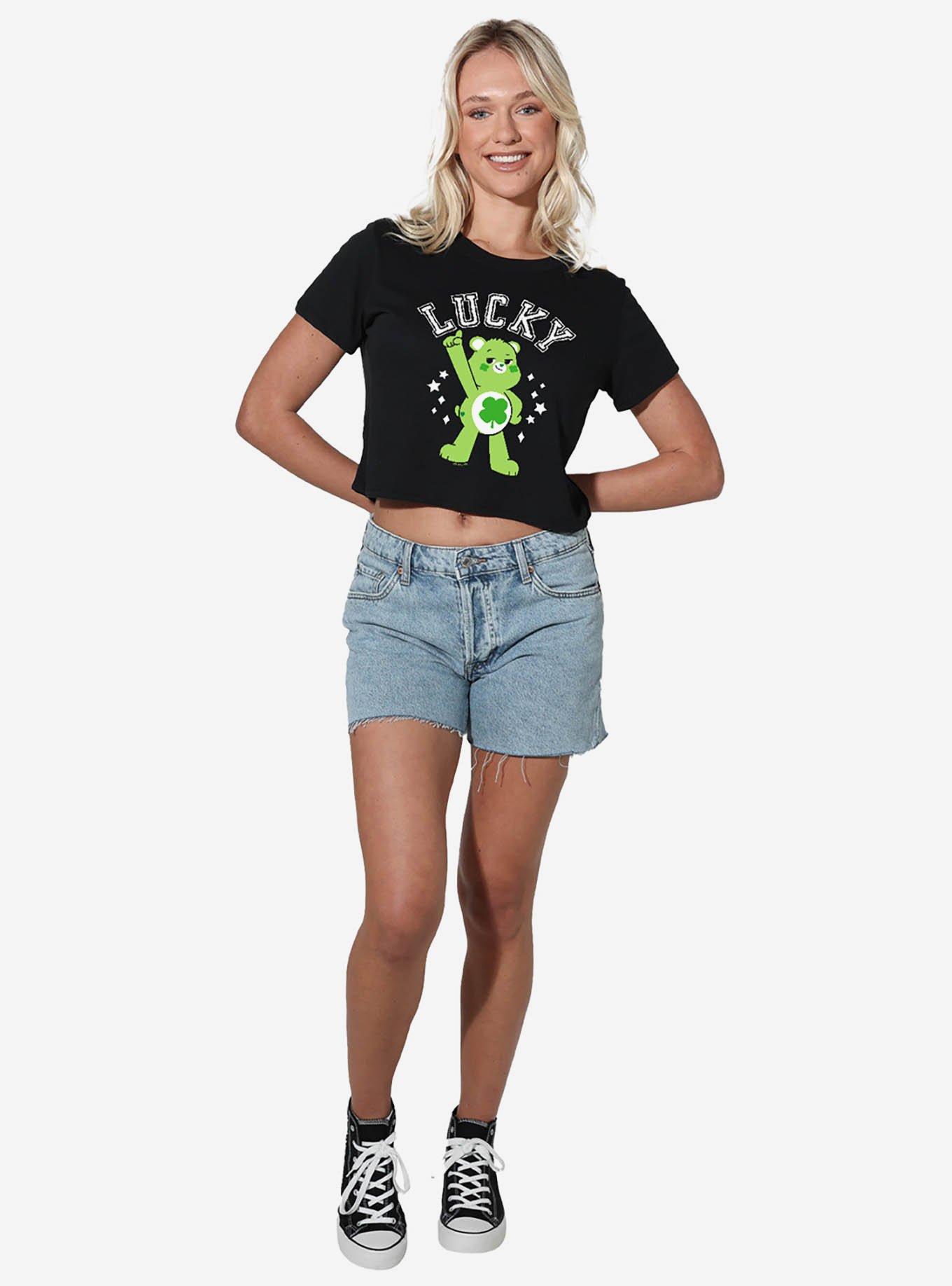Care Bears Good Luck Bear Lucky Girls Crop Top Black, , hi-res