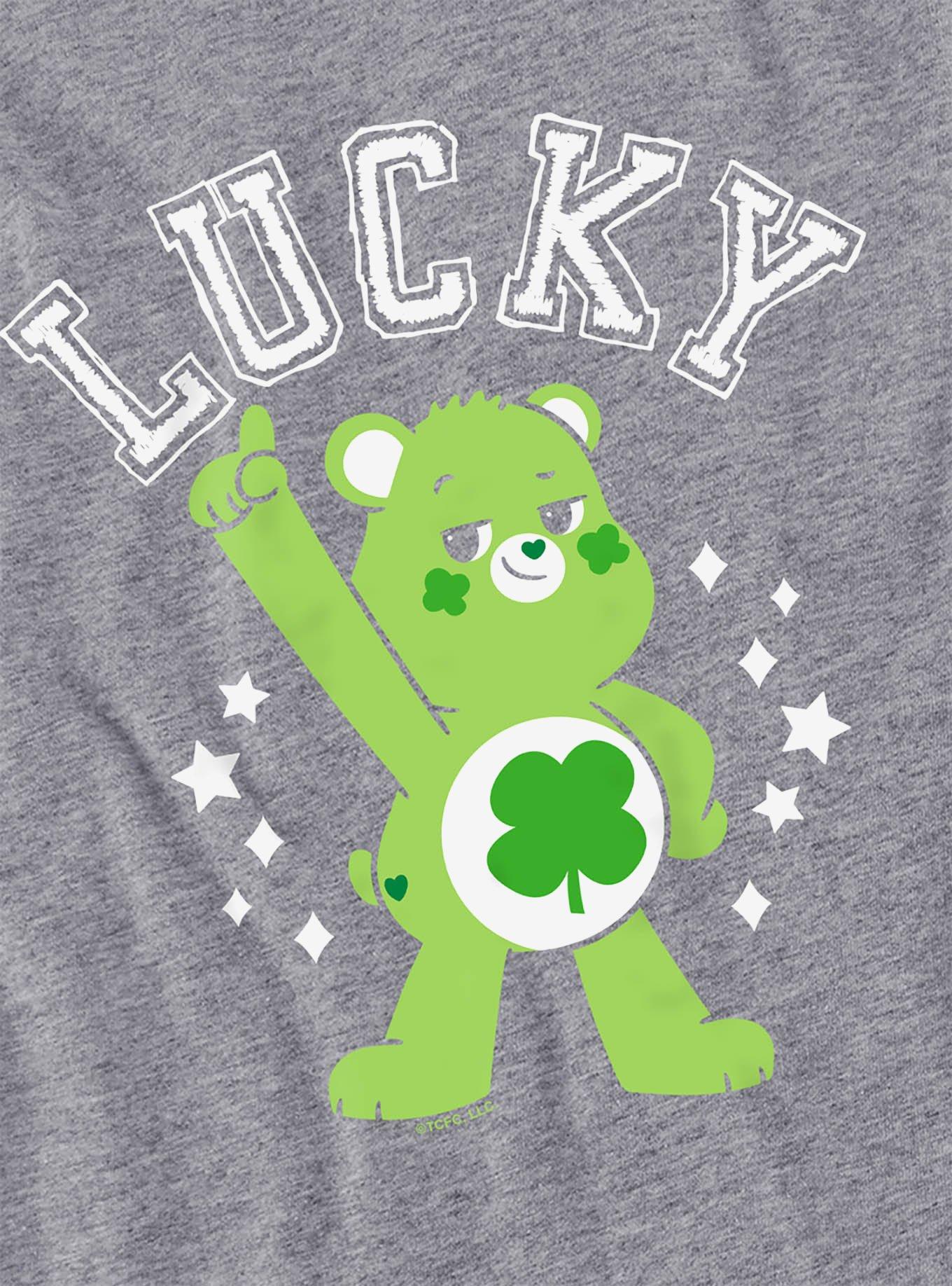 Care Bears Good Luck Bear Lucky Girls Crop Top Grey, ATHLETIC HEATHER, alternate