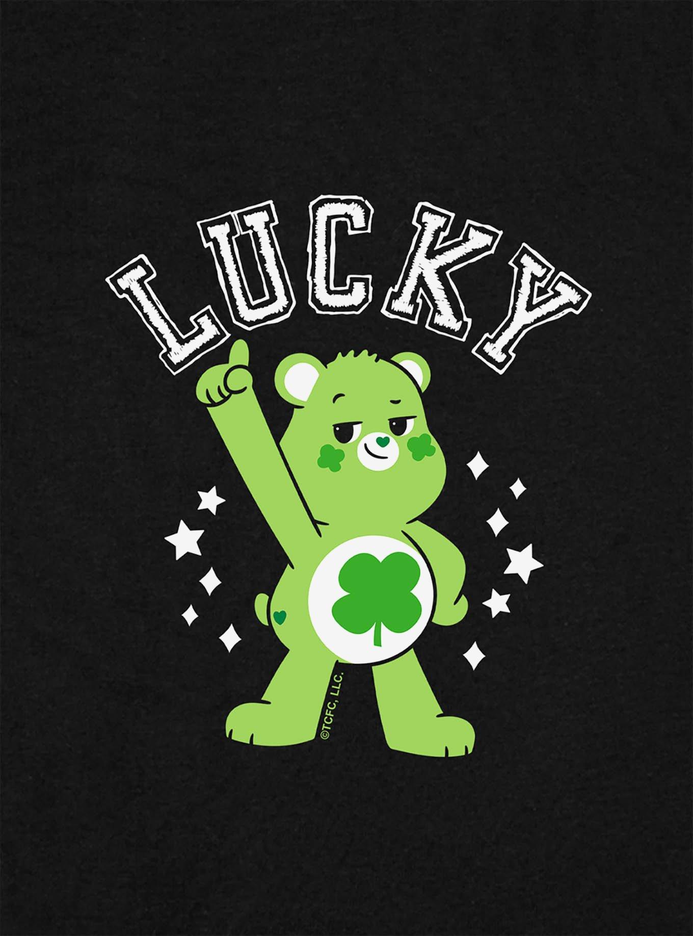 Care Bears Good Luck Bear Lucky Cap Sleeve Baby Rib Girls Crop Top Black, BLACK, alternate