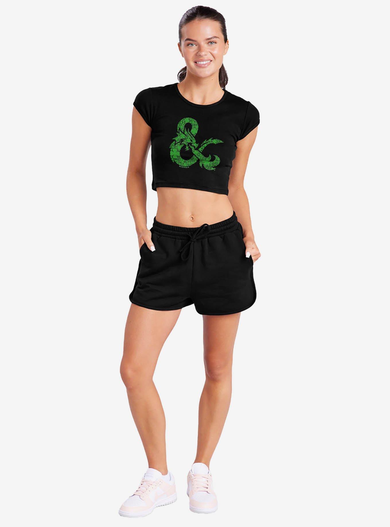 Dungeons & Dragons Shamrock Logo Cap Sleeve Baby Rib Girls Crop Top, , hi-res