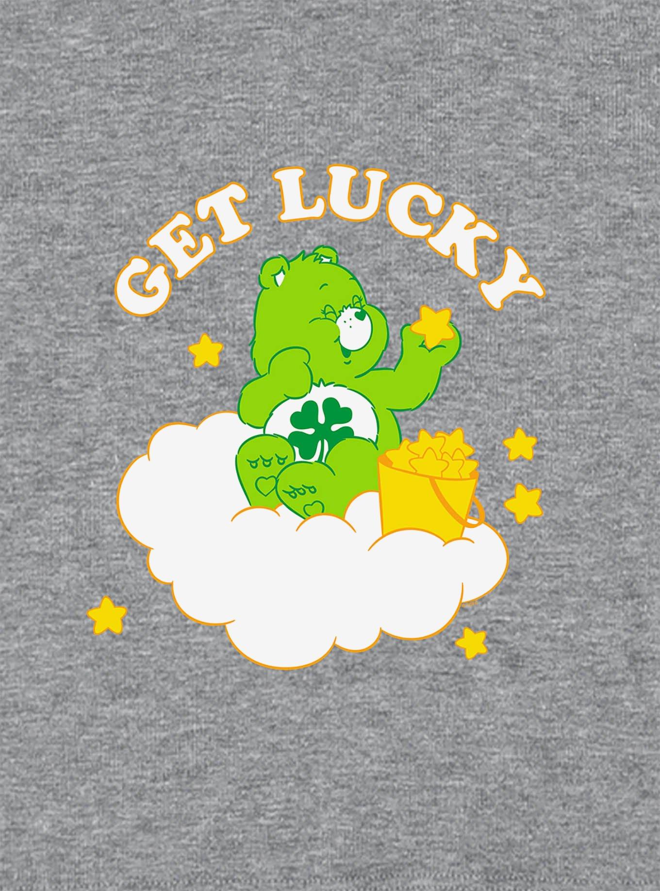 Care Bears Get Lucky Cap Sleeve Baby Rib Women's Crop Top Grey, ATHLETIC HEATHER, alternate