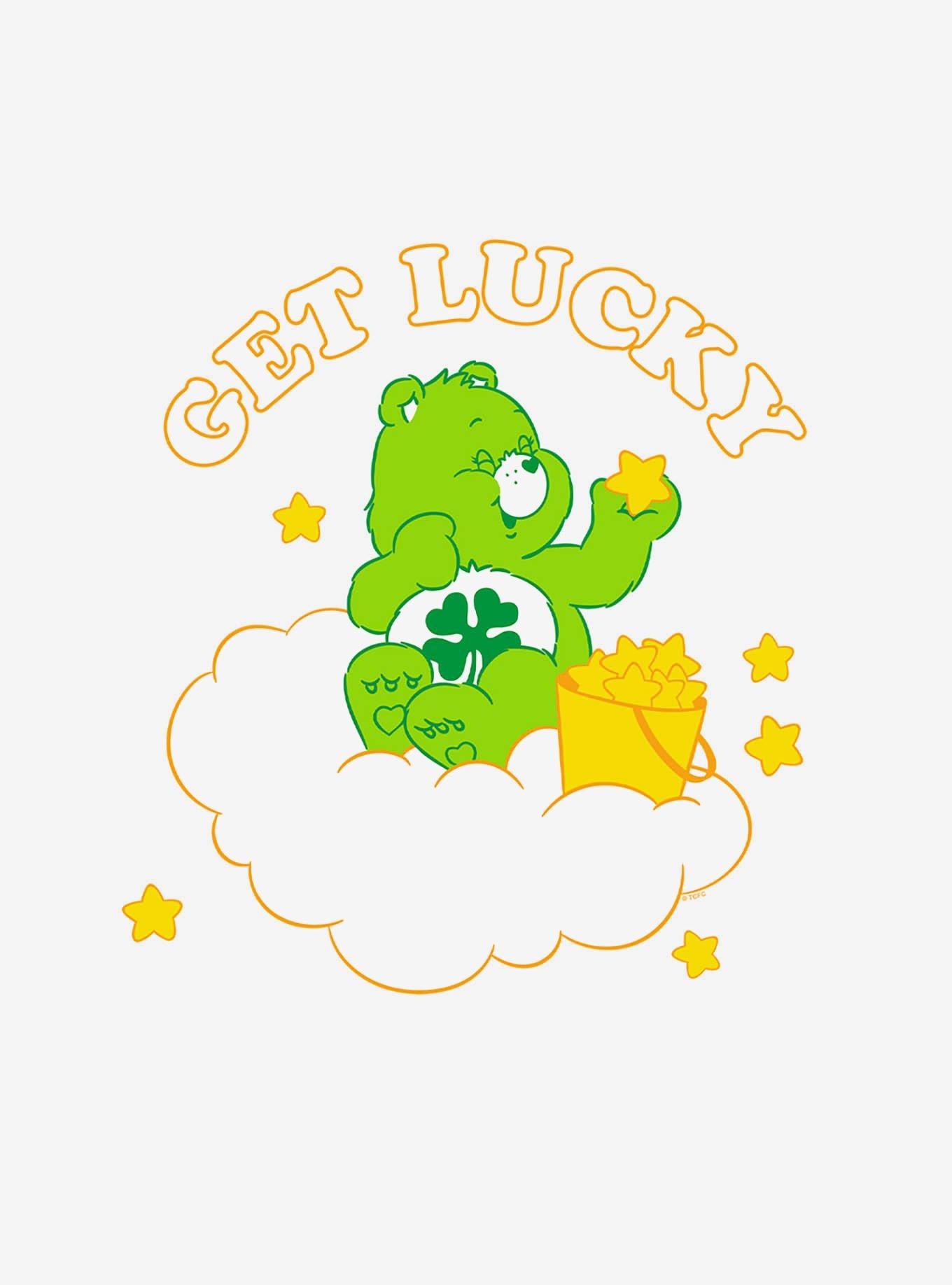 Care Bears Get Lucky Cap Sleeve Baby Rib Women's Crop Top White, BRIGHT WHITE, alternate