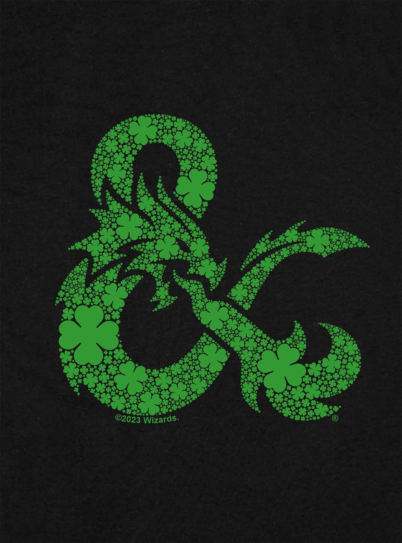 Dungeons & Dragons Shamrock Logo Cap Sleeve Baby Rib Women's Crop Top, BLACK, alternate