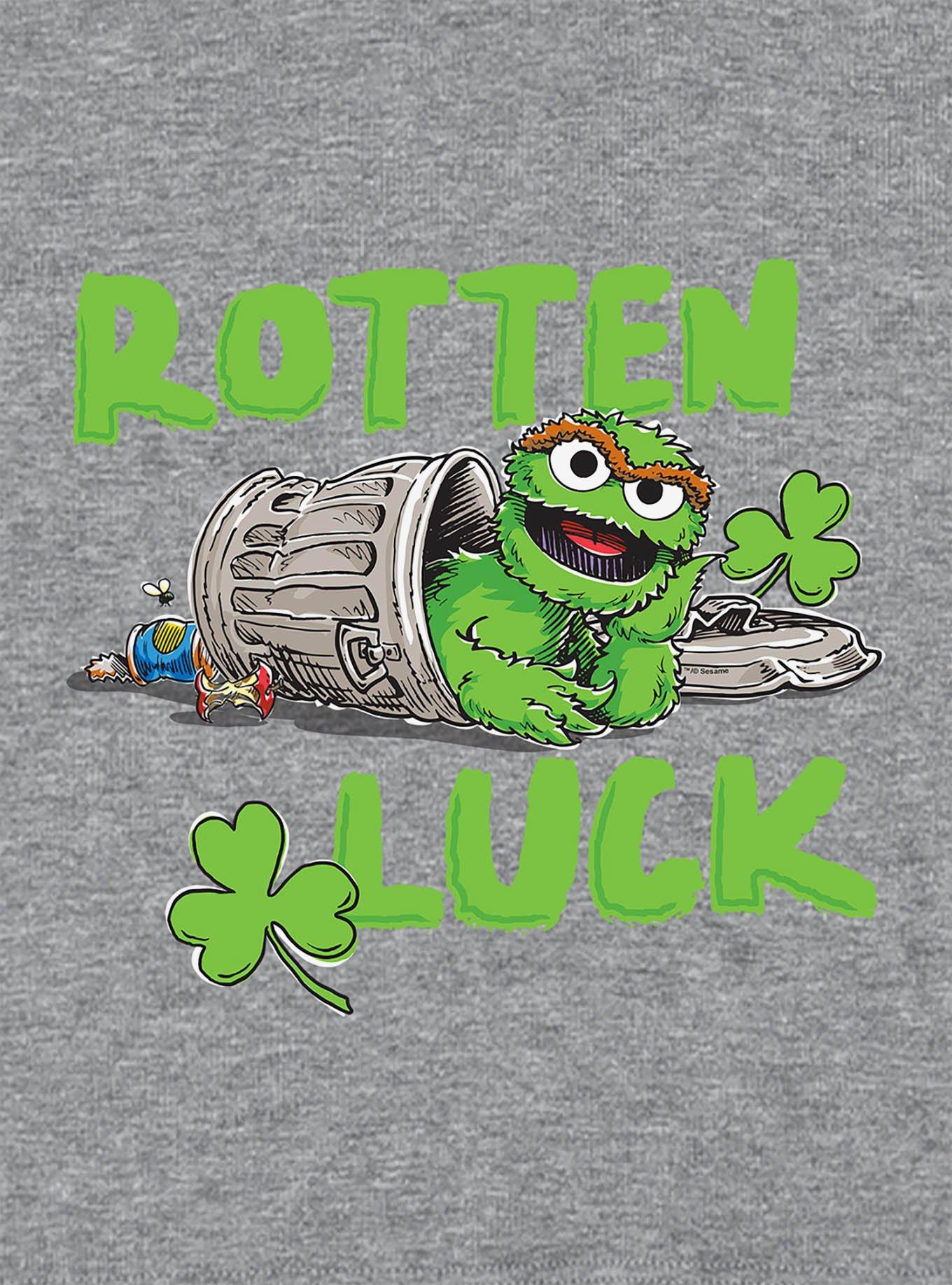 Sesame Street Oscar Rotten Luck Cap Sleeve Baby Rib Women's Crop Top Grey, ATHLETIC HEATHER, alternate