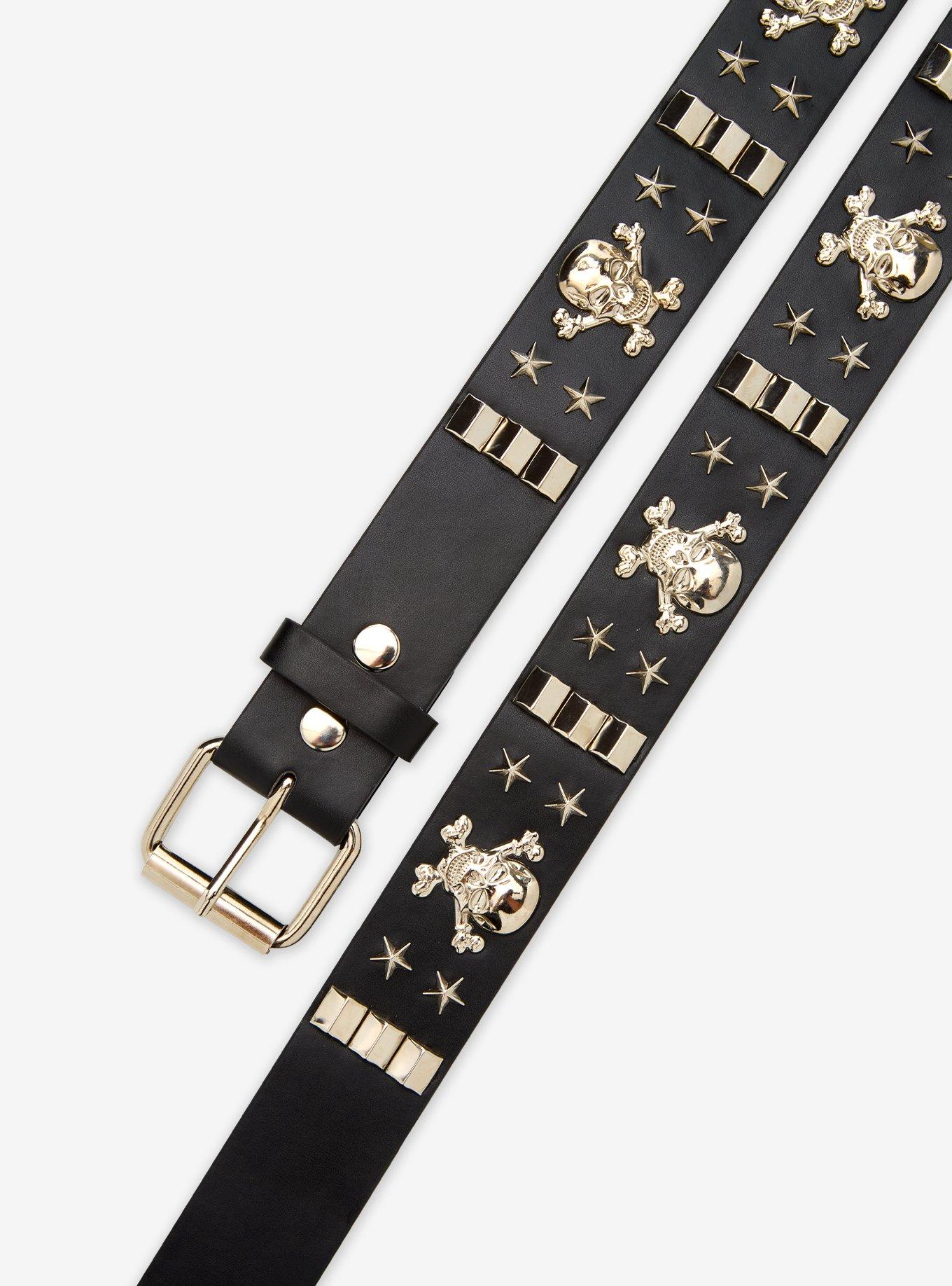 Skulls & Crossbones Star Stud Belt, , hi-res