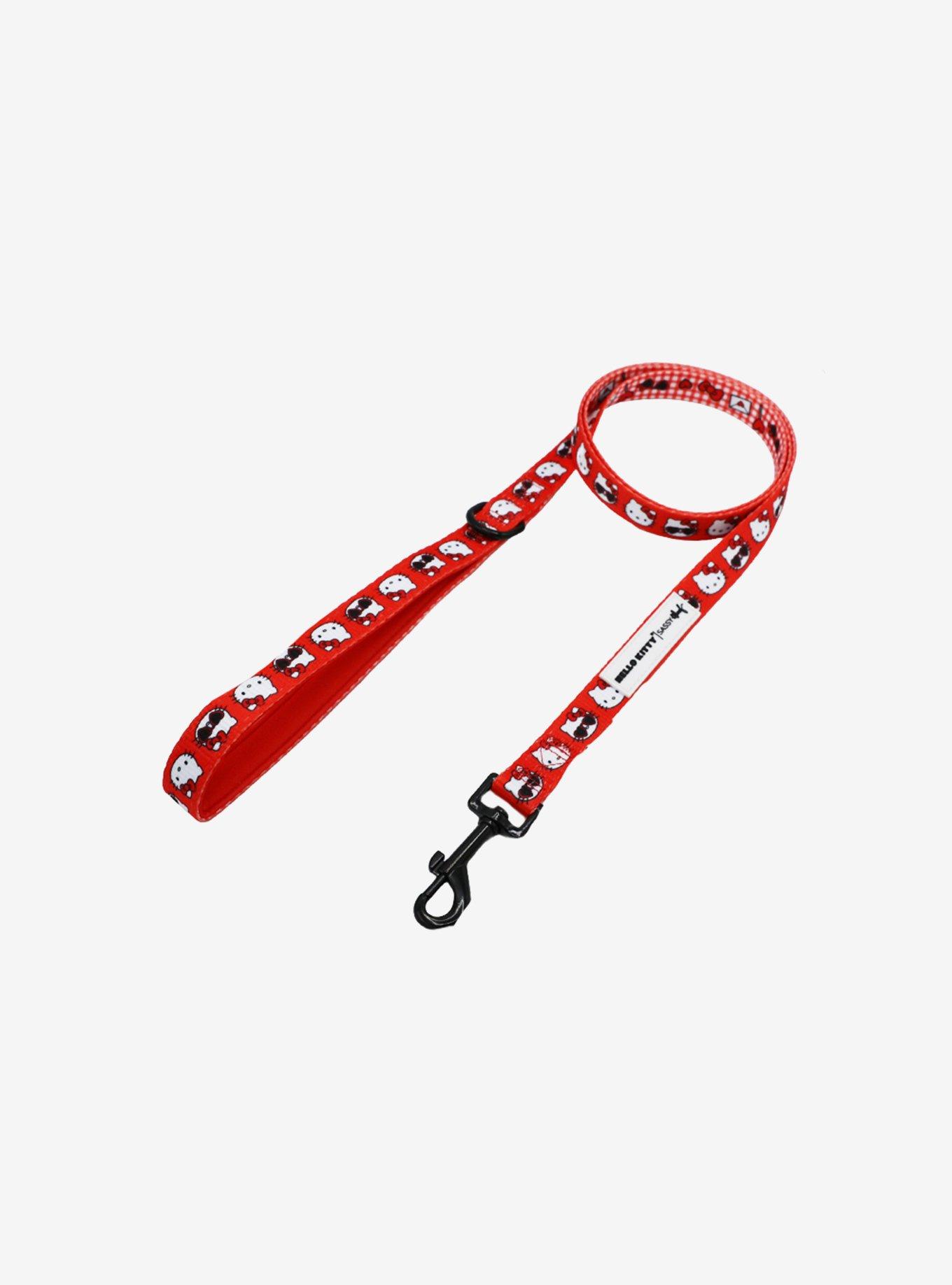 Sassy Woof Sanrio Hello Kitty Gingham Icons Allover Print Reversible Dog Leash, , hi-res