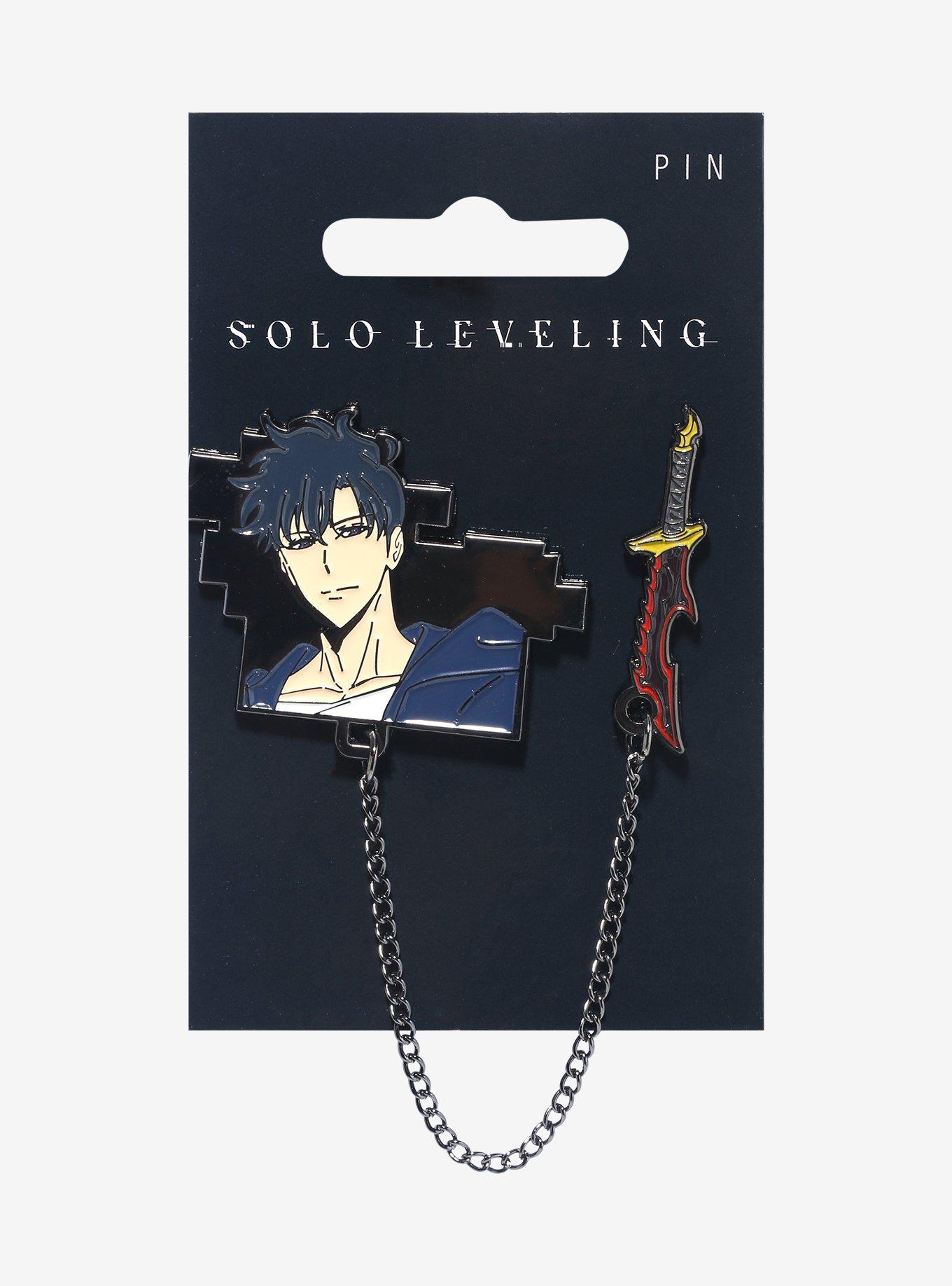 Solo Leveling Sung Jinwoo & Weapon Chain Enamel Pin, , hi-res
