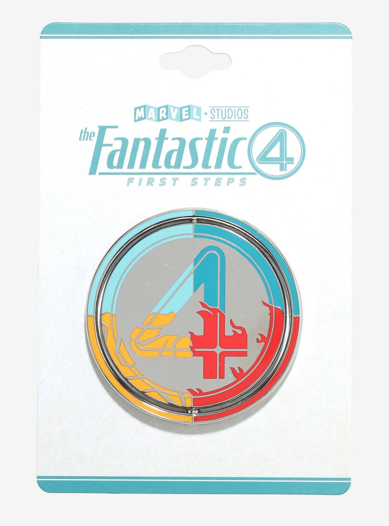 Marvel The Fantastic Four: First Steps Spinning Logo Enamel Pin - BoxLunch Exclusive, , alternate