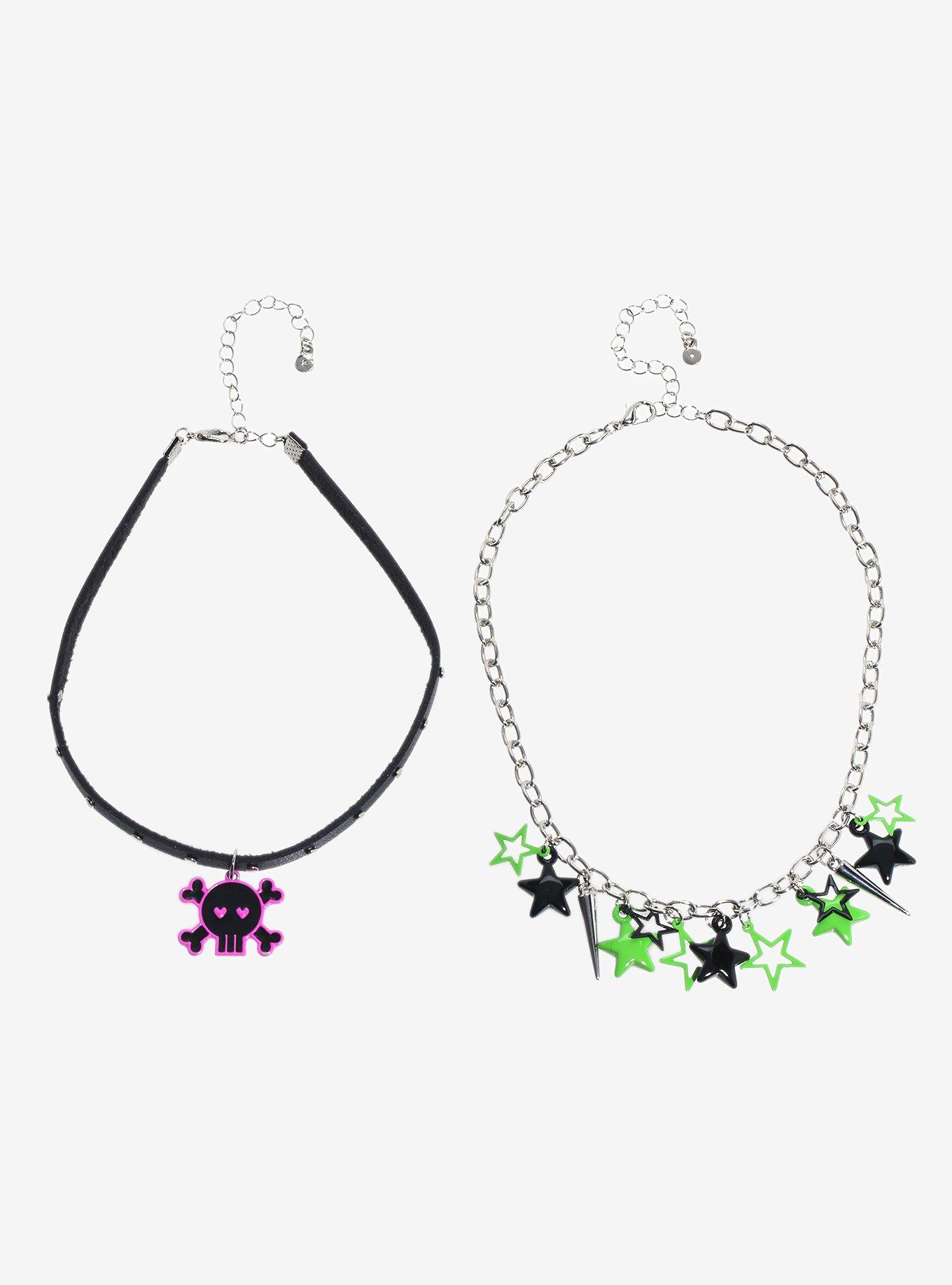 Neon Skull & Crossbones Star Choker Set, , hi-res