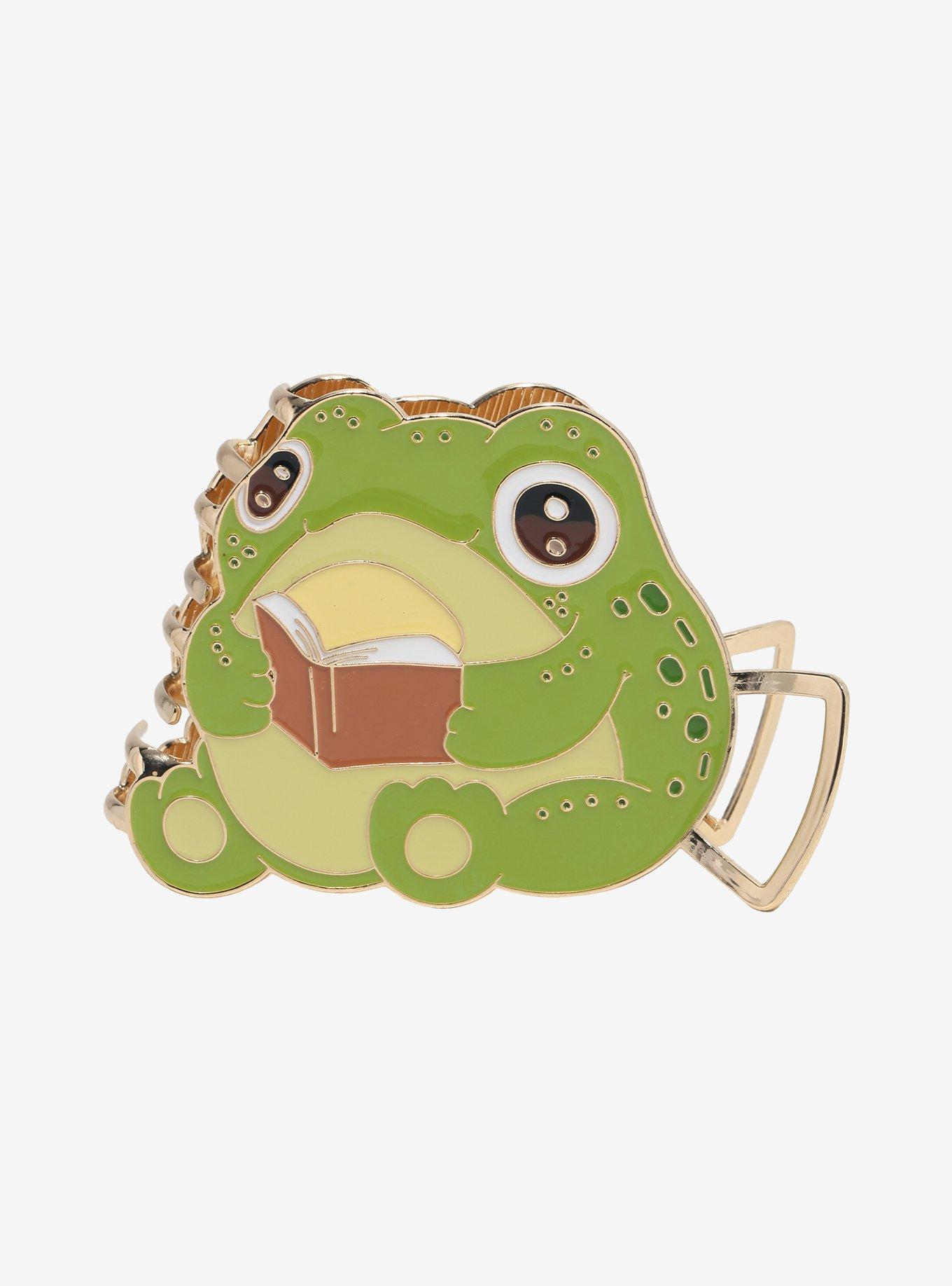 Thorn & Fable Frog Reading Claw Hair Clip, , hi-res