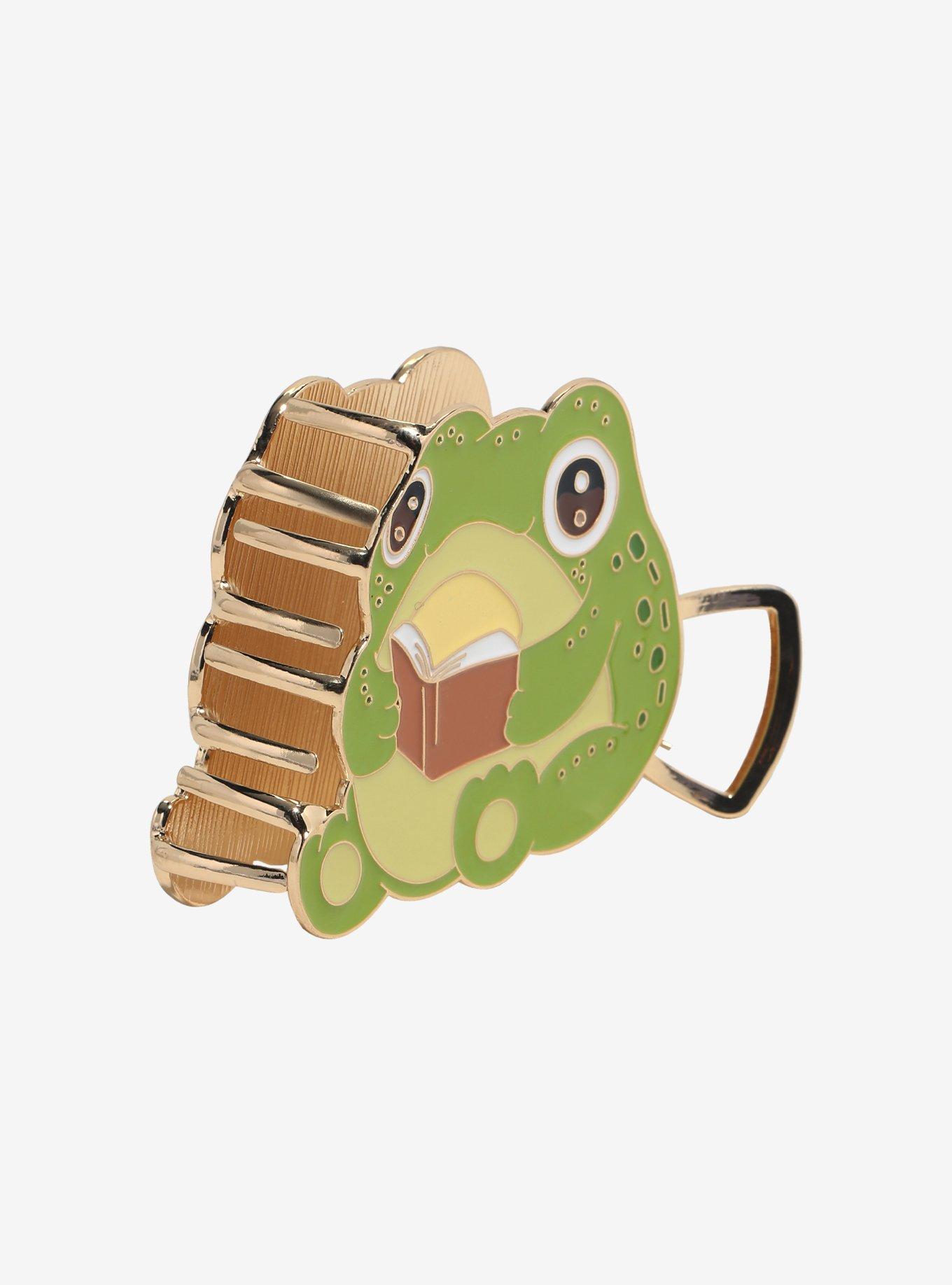 Thorn & Fable Frog Reading Claw Hair Clip, , alternate