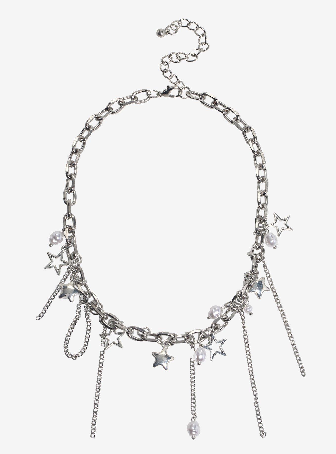 Star Pearl Chain Choker, , hi-res