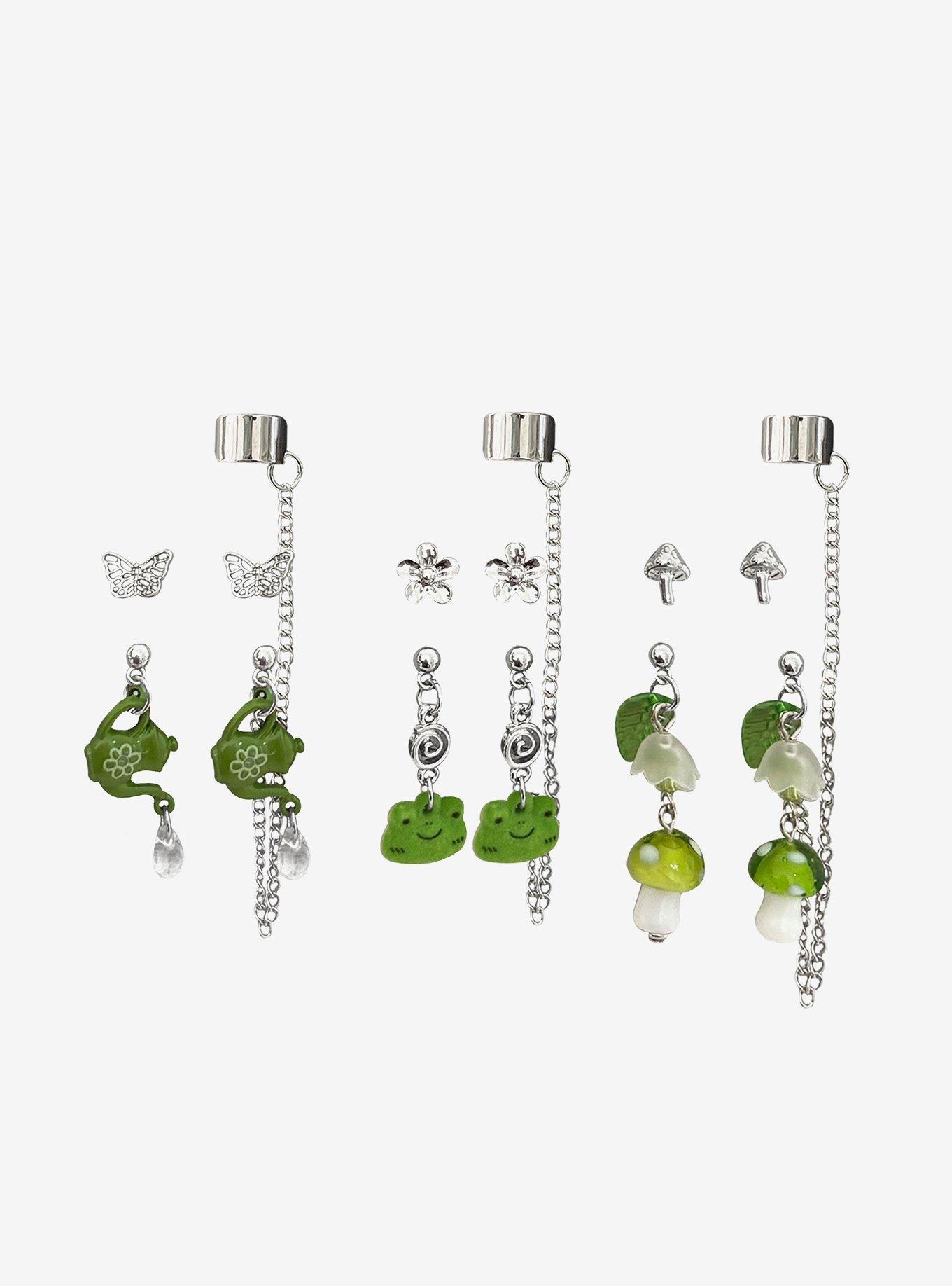 Thorn & Fable Frog & Teapot Stud & Cuff Earring, , alternate