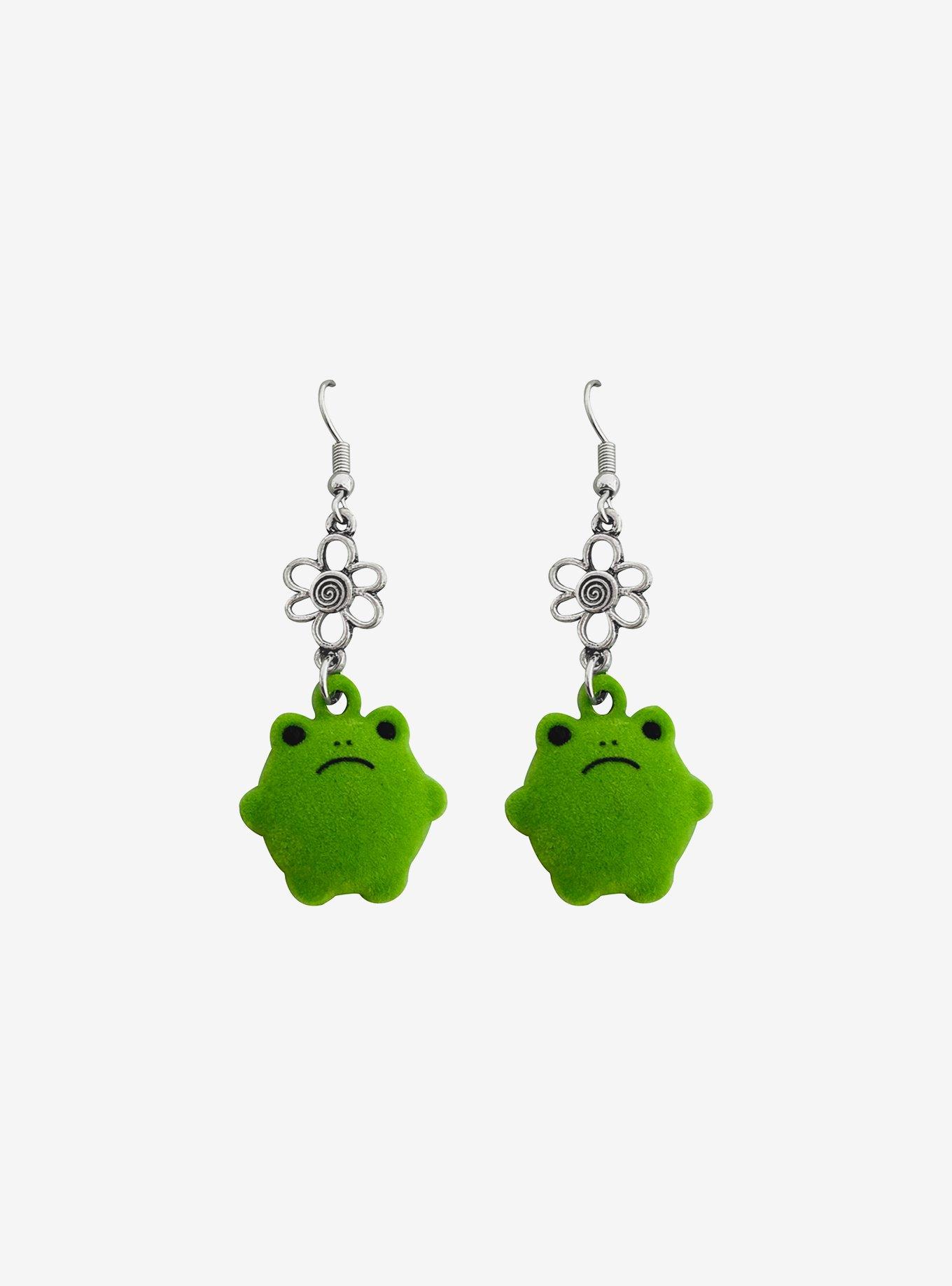 Thorn & Fable Sad Frog Drop Earrings, , alternate