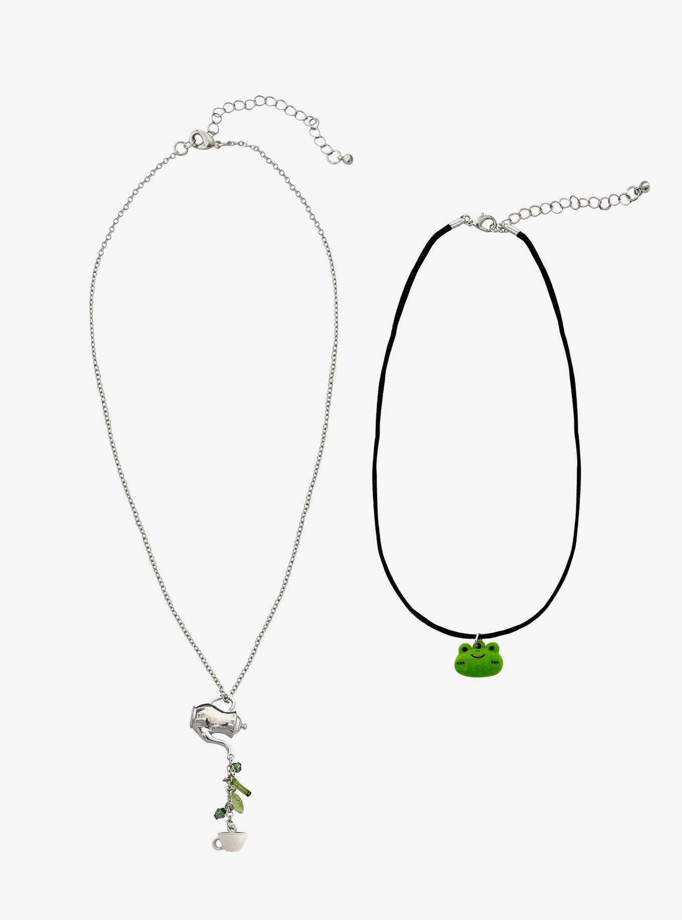 Thorn & Fable Frog Tea Leaves Necklace Set, , hi-res