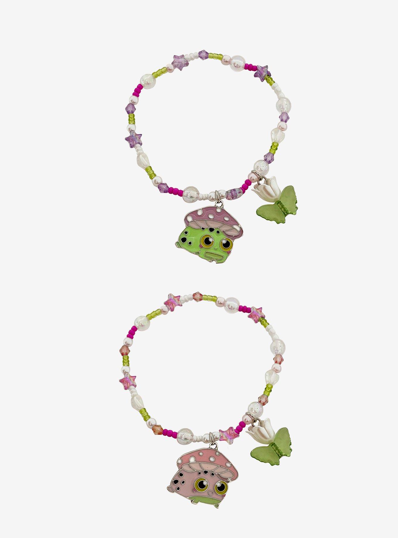 Thorn & Fable Mushroom Frog Beaded Best Friend Bracelet Set, , alternate