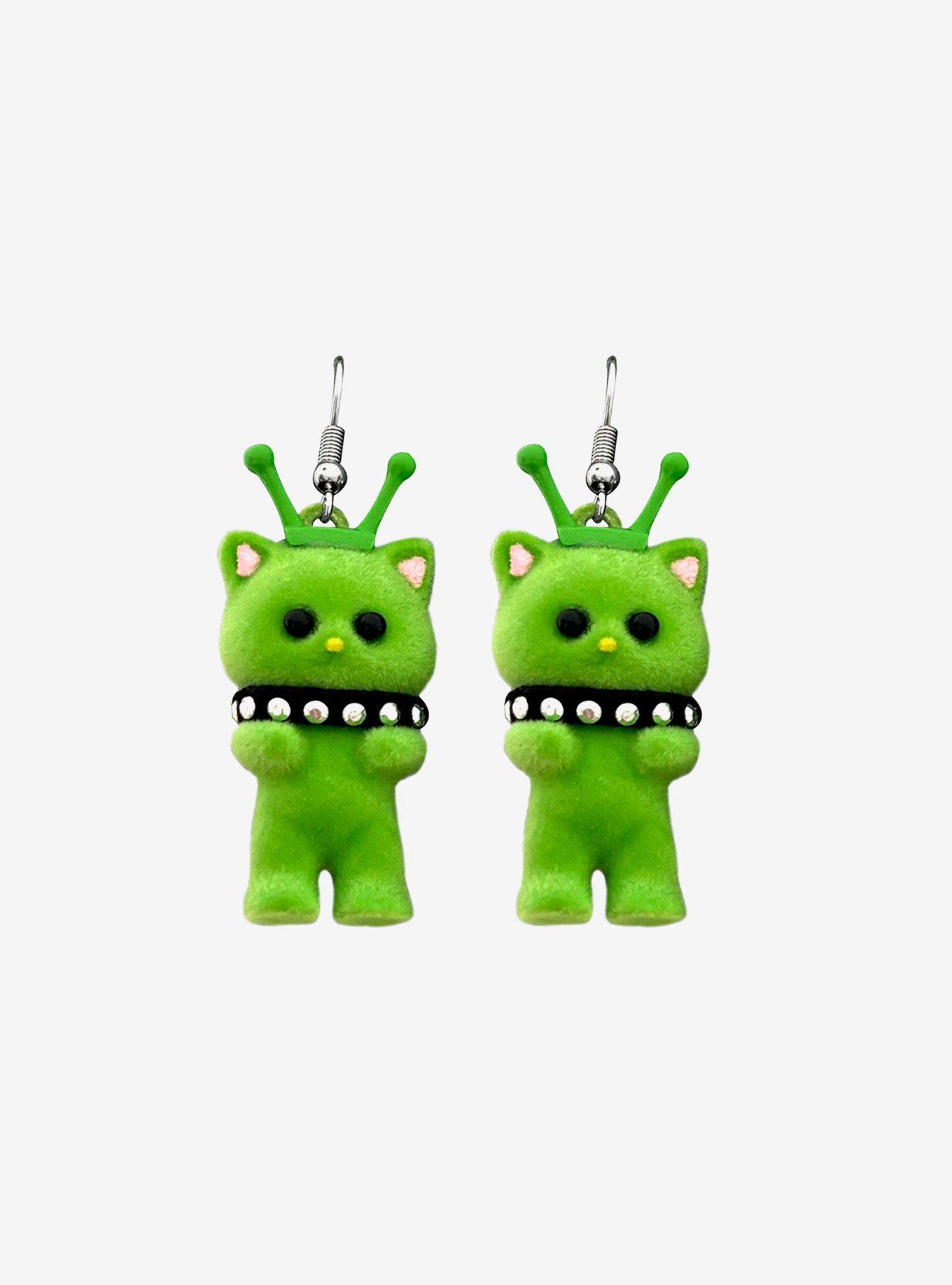 Alien Kitty Drop Earrings, , hi-res
