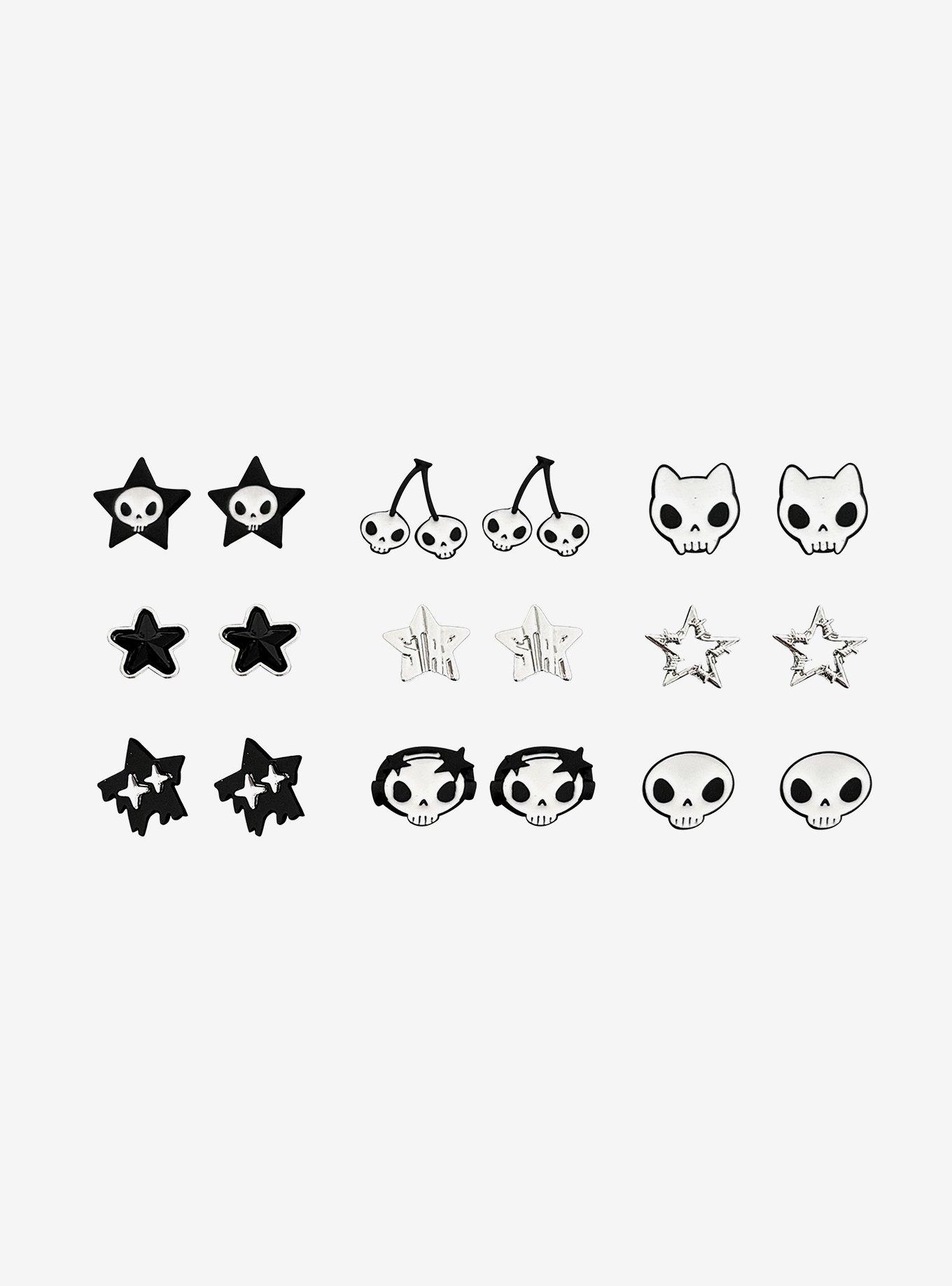 Skull Icons Star Stud Earring Set, , hi-res