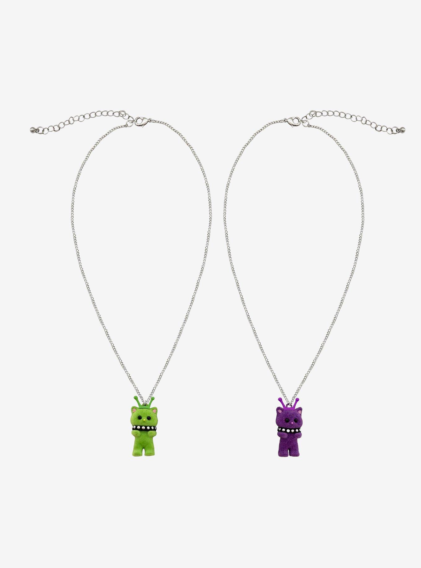 Alien Cat Fuzzy Best Friend Necklace Set, , hi-res