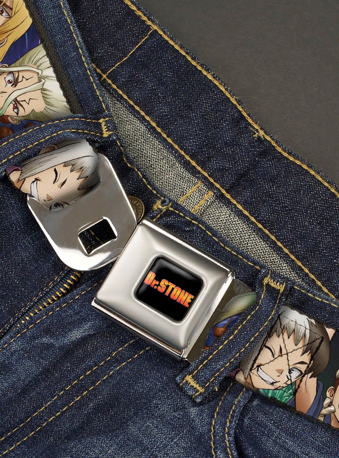 Dr. Stone Character Group Faces Close Up Seatbelt Buckle Belt, , hi-res