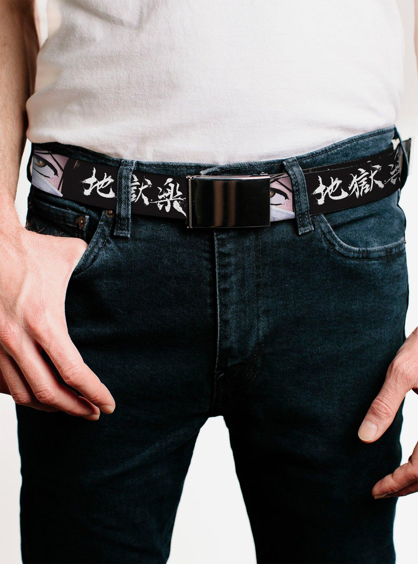 Hell's Paradise Gabimaru & Sagiri Eyes & Logo Black White Flip Web Belt, , hi-res