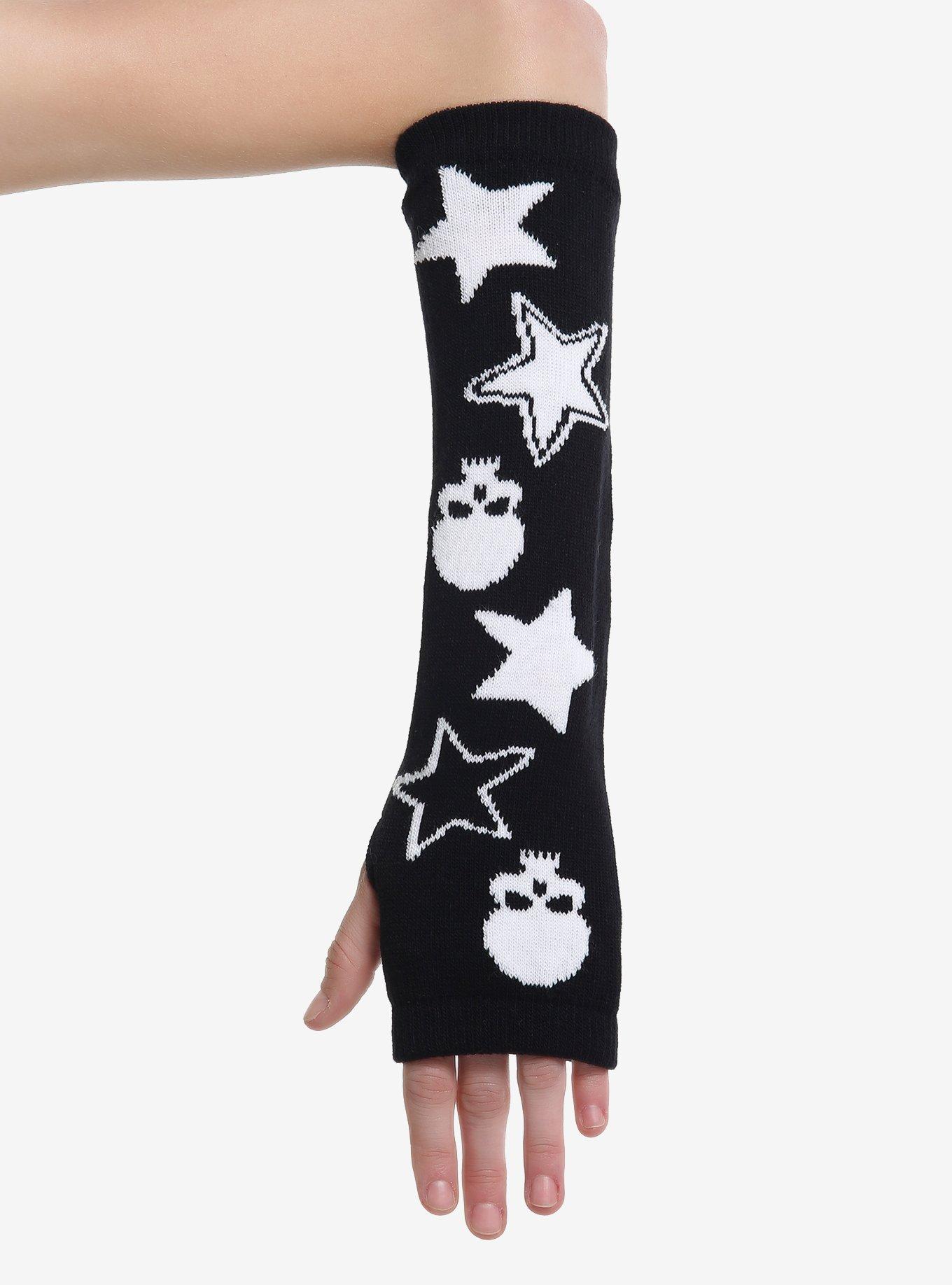 Skull & Star Toss Knit Arm Warmers, , hi-res