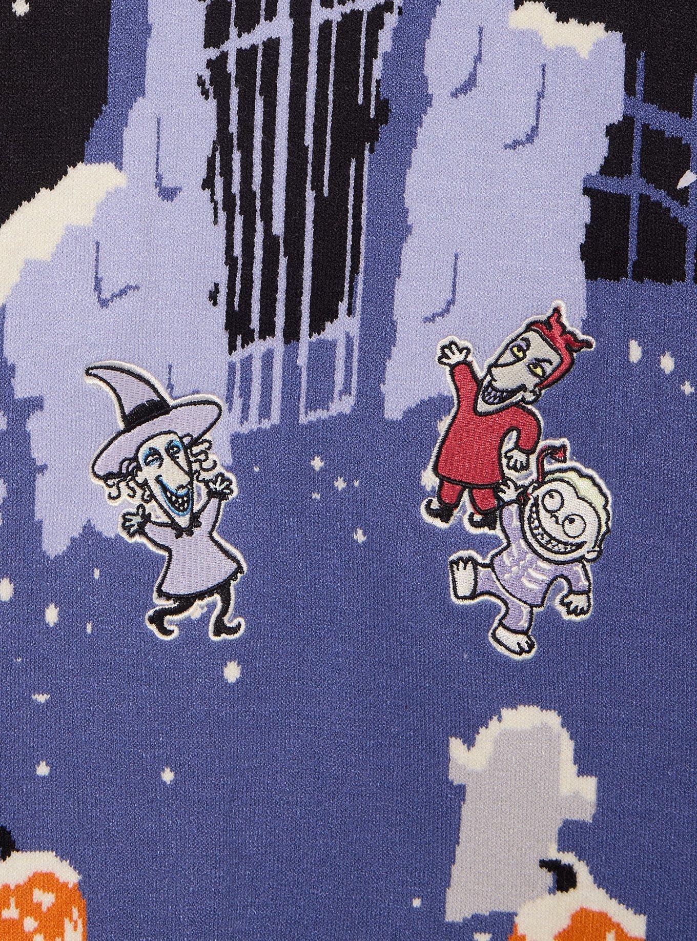 Disney The Nightmare Before Christmas Graveyard Snowy Scenic Women's Plus Size Cardigan &mdash; BoxLunch Exclusive, BLACK, alternate