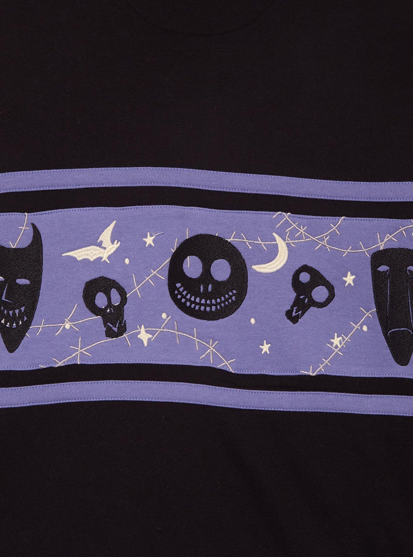 Disney The Nightmare Before Christmas Glow-in-the-Dark Women's Quarter Zip Crewneck &mdash; BoxLunch Exclusive, BLACK, alternate