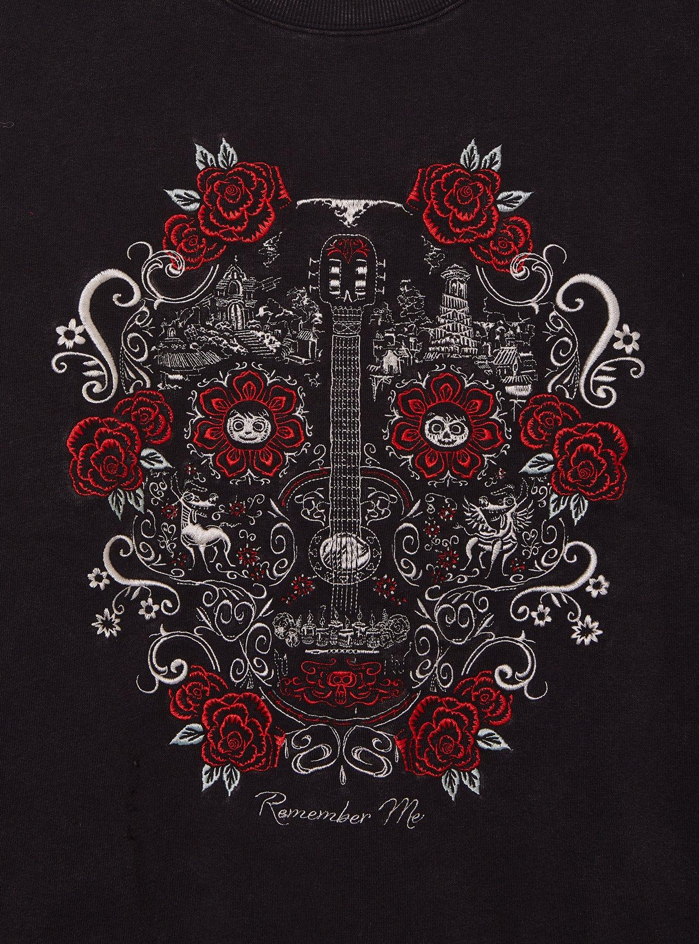 Disney Pixar Coco Embroidered Icons Sugar Skull Crewneck - BoxLunch Exclusive, , hi-res