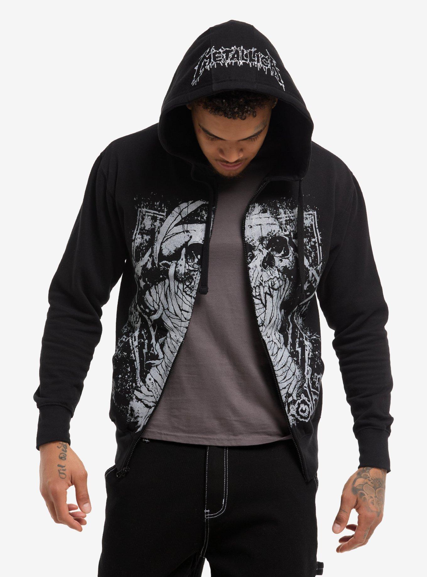 Metallica One Faded Graphic Hoodie, BLACK, alternate