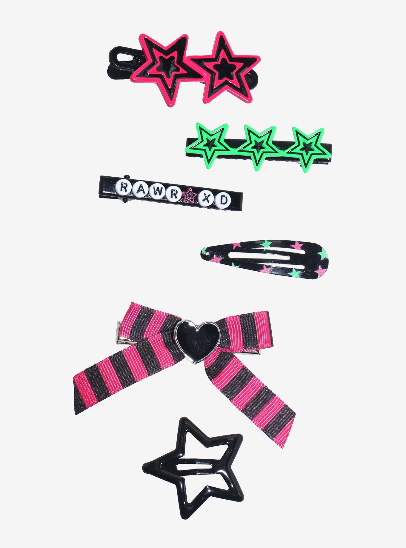 Rawr XD Neon Star Hair Clip Set, , hi-res