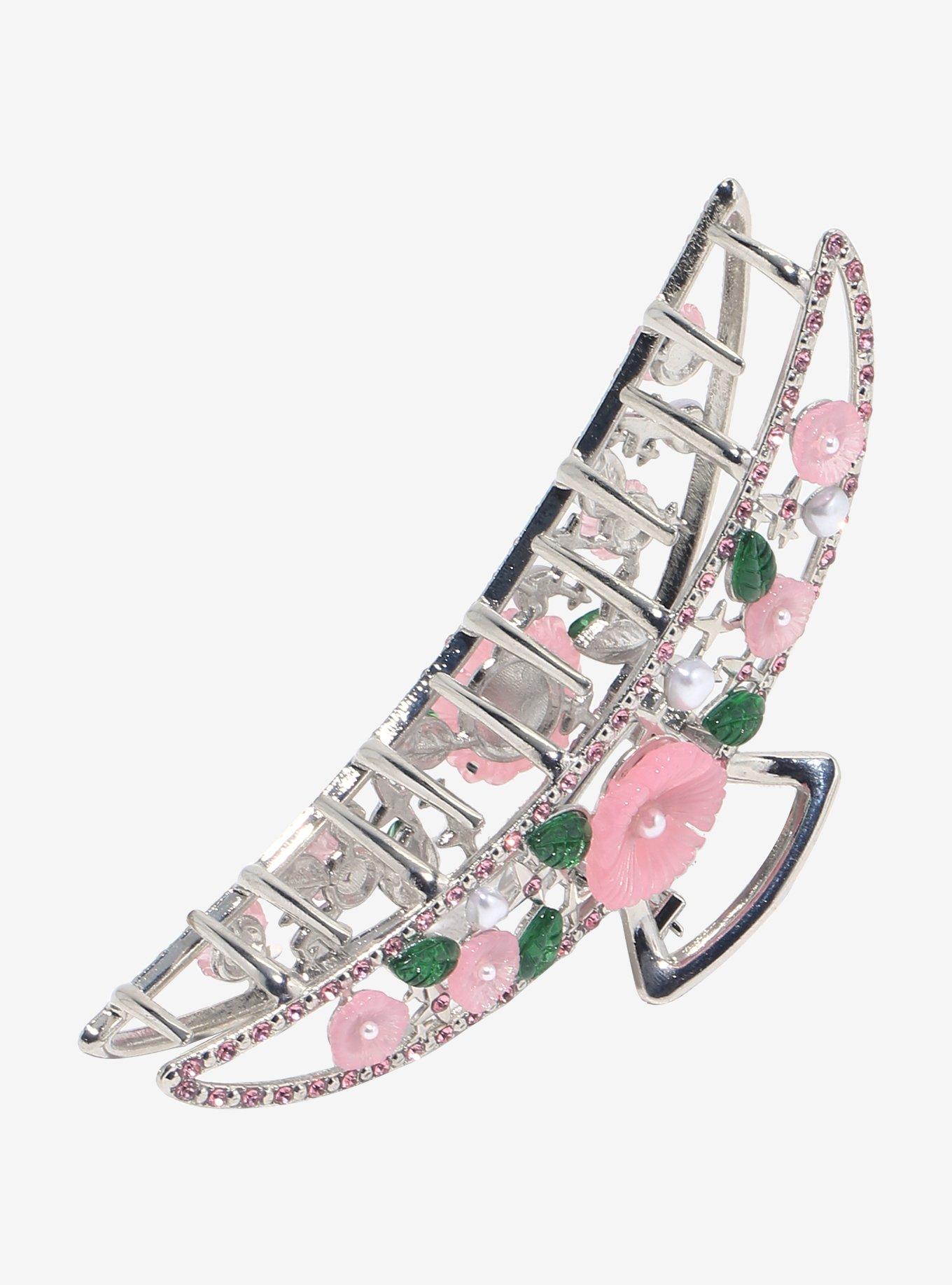 Sweet Society Pink Floral Bling Claw Hair Clip, , alternate