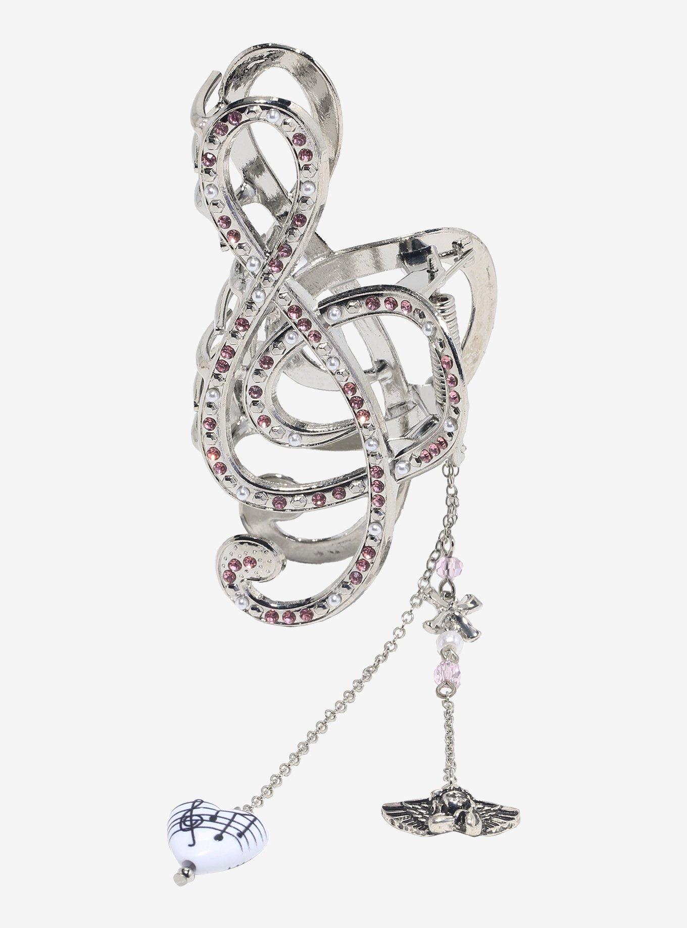Sweet Society Musical Note Bling Claw Hair Clip, , hi-res