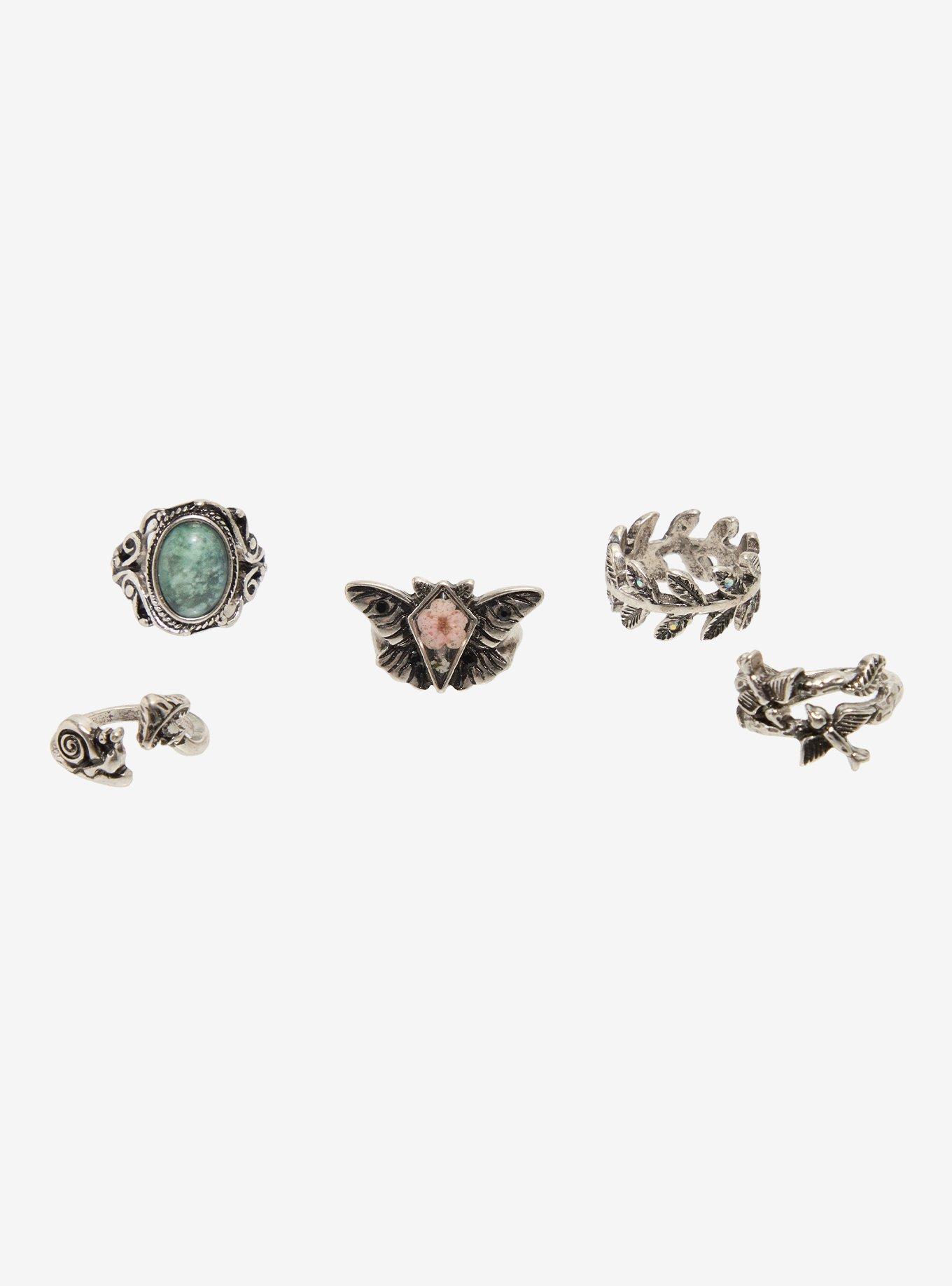 Thorn & Fable Butterfly Grunge Ring Set, , hi-res