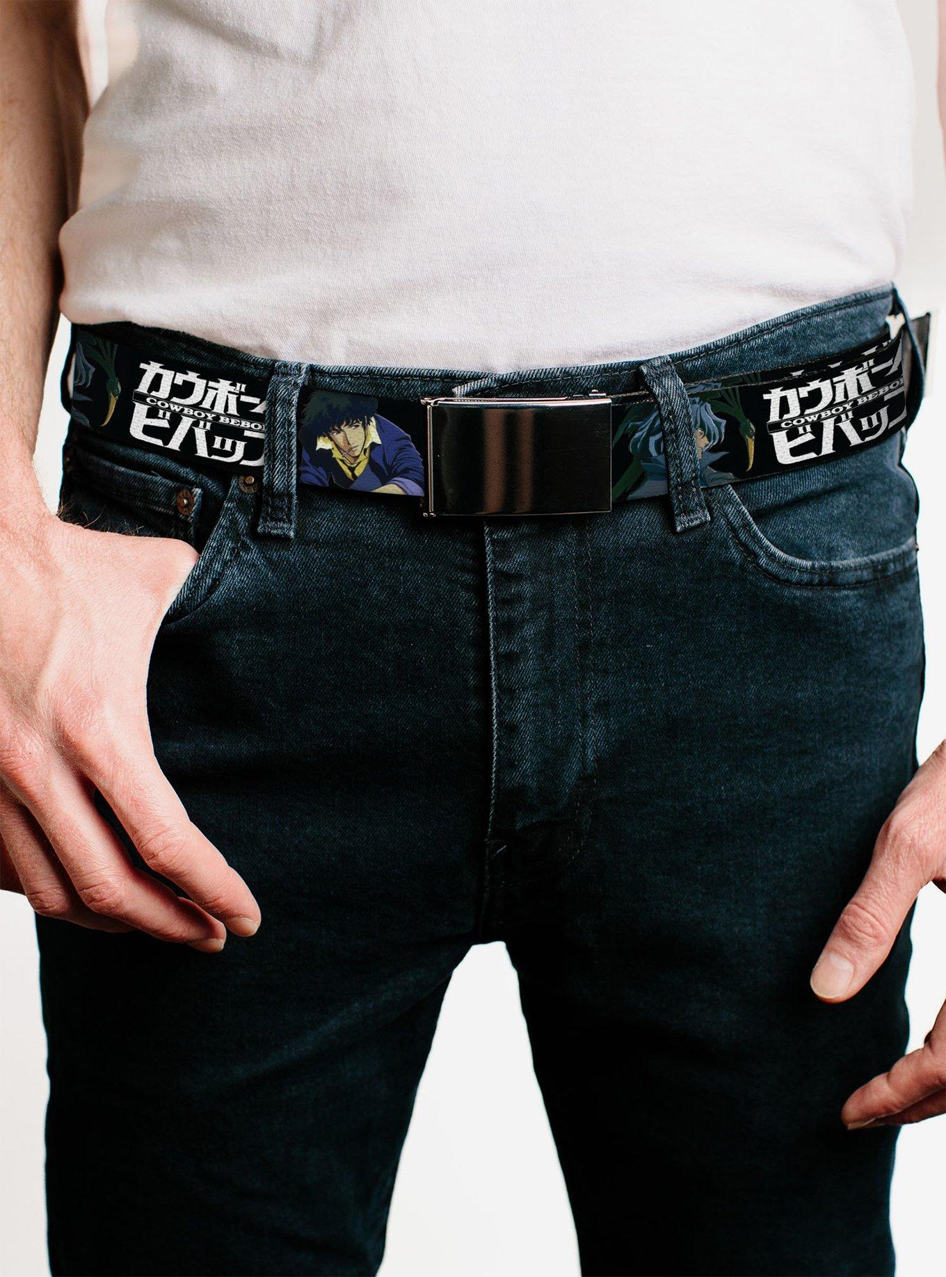 Cowboy Bebop Spike & Vicious Pose Logo Black Blues Flip Web Belt