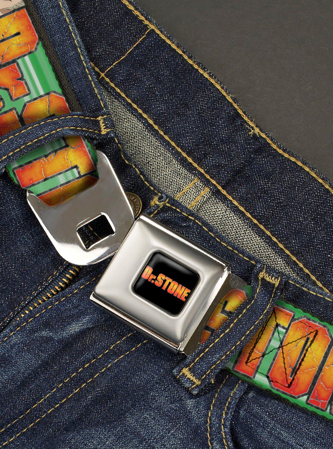 Dr. Stone Title Logo & Suika Face Close Up Youth Seatbelt Buckle Belt, , hi-res