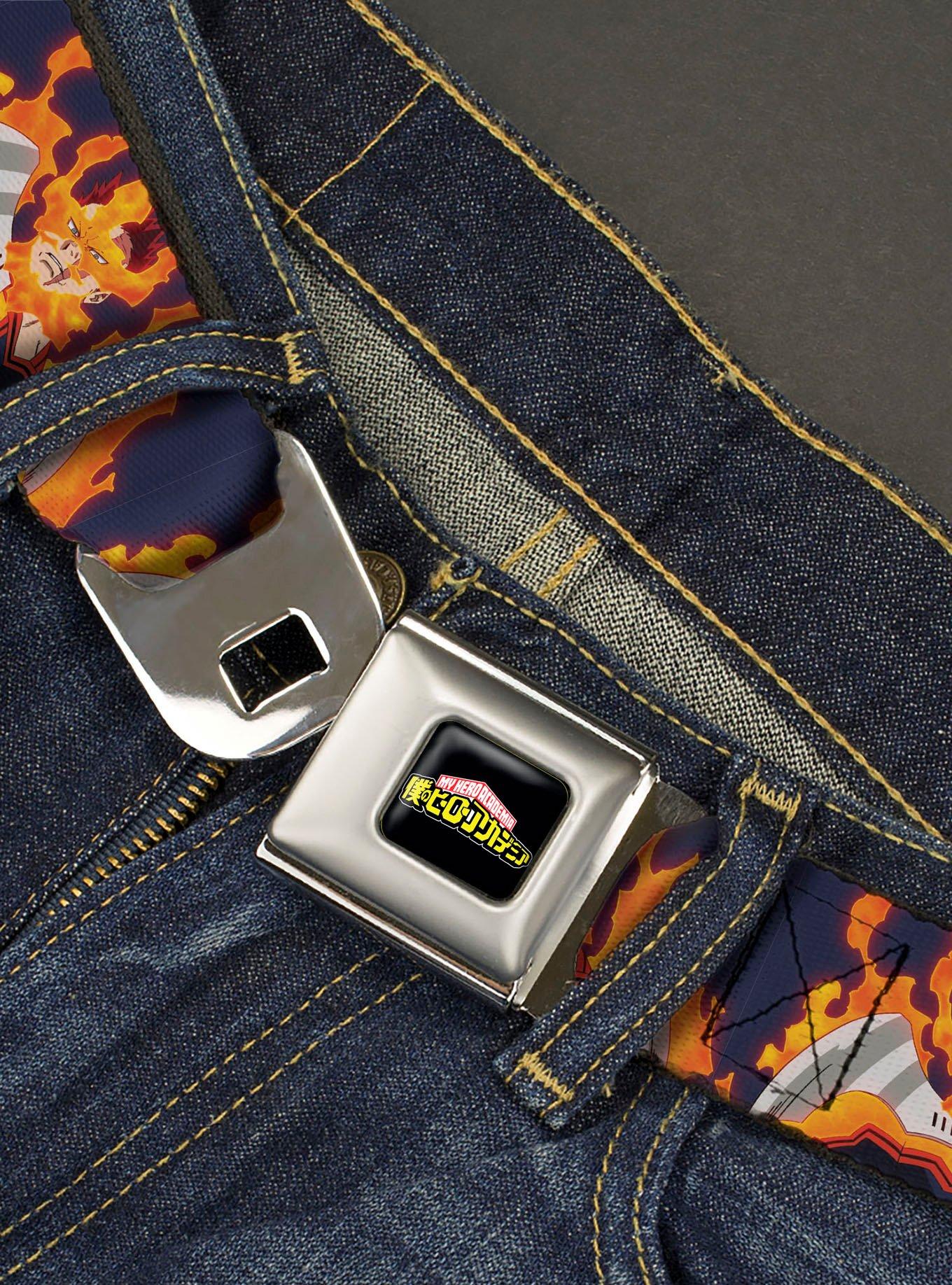 My Hero Academia Flame Hero Endeavor Pose Blue Youth Seatbelt Buckle Belt, , hi-res
