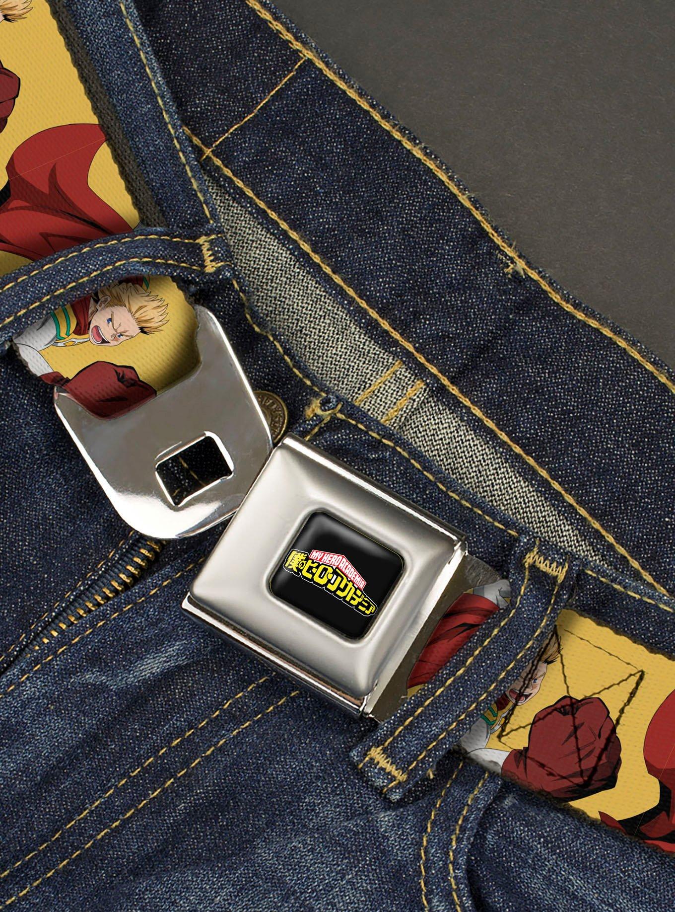 My Hero Academia Mirio Togata Upper Cut Pose Yellow Seatbelt Buckle Belt