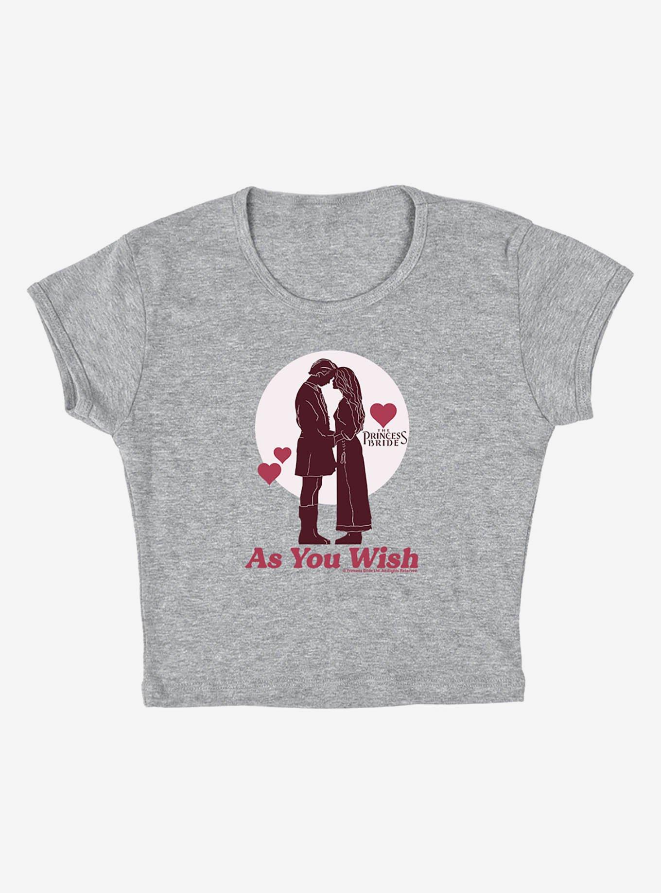 The Princess Bride As You Wish Cap Sleeve Baby Rib Girls Crop Top, ATHLETIC HEATHER, alternate